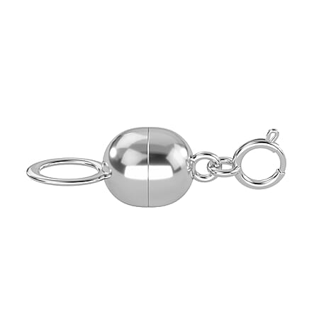 9K White Gold Magnetic Lock with Spring Clasp 9K White Gold Magnetic Lock with Spring Clasp