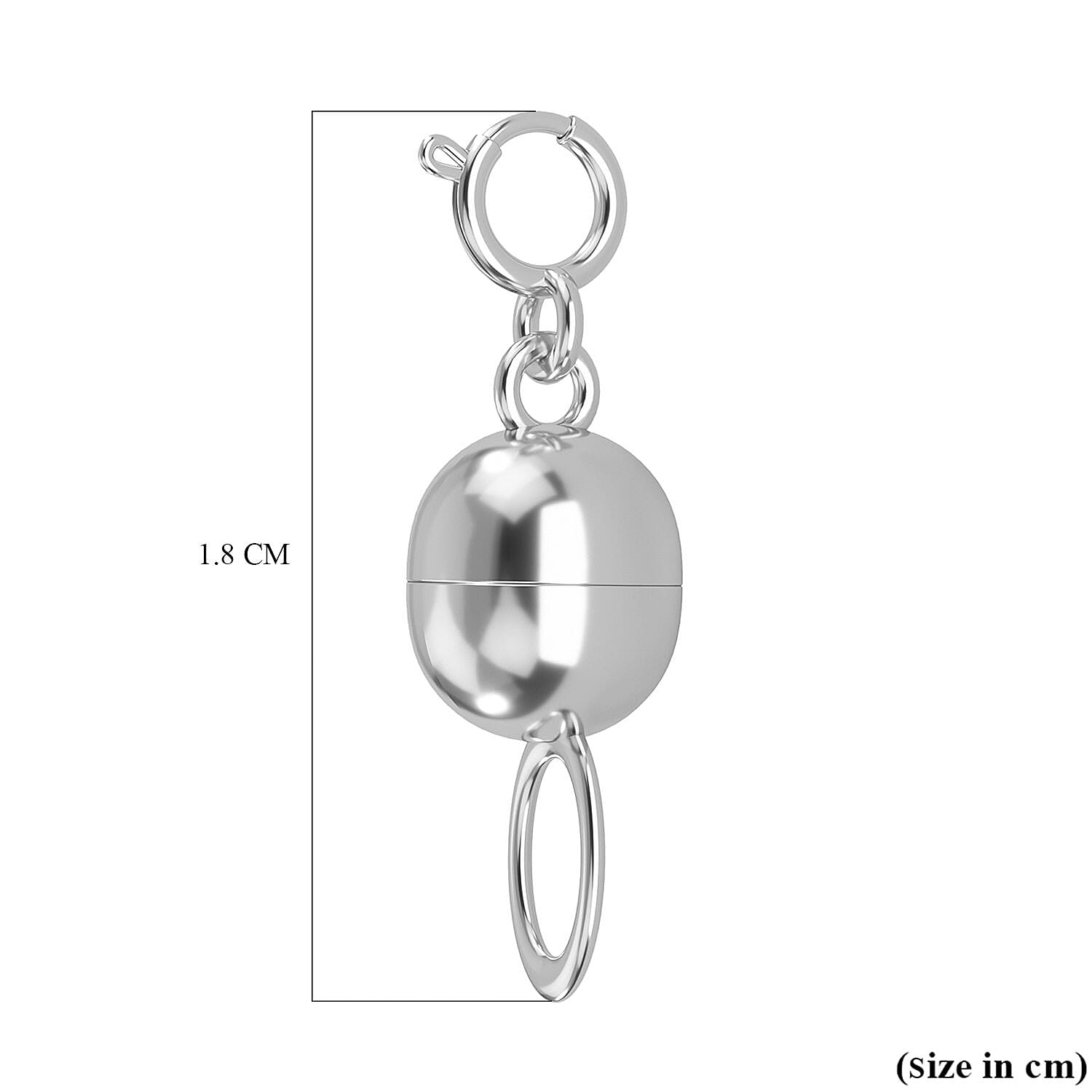 9K White Gold Magnetic Lock with Spring Clasp