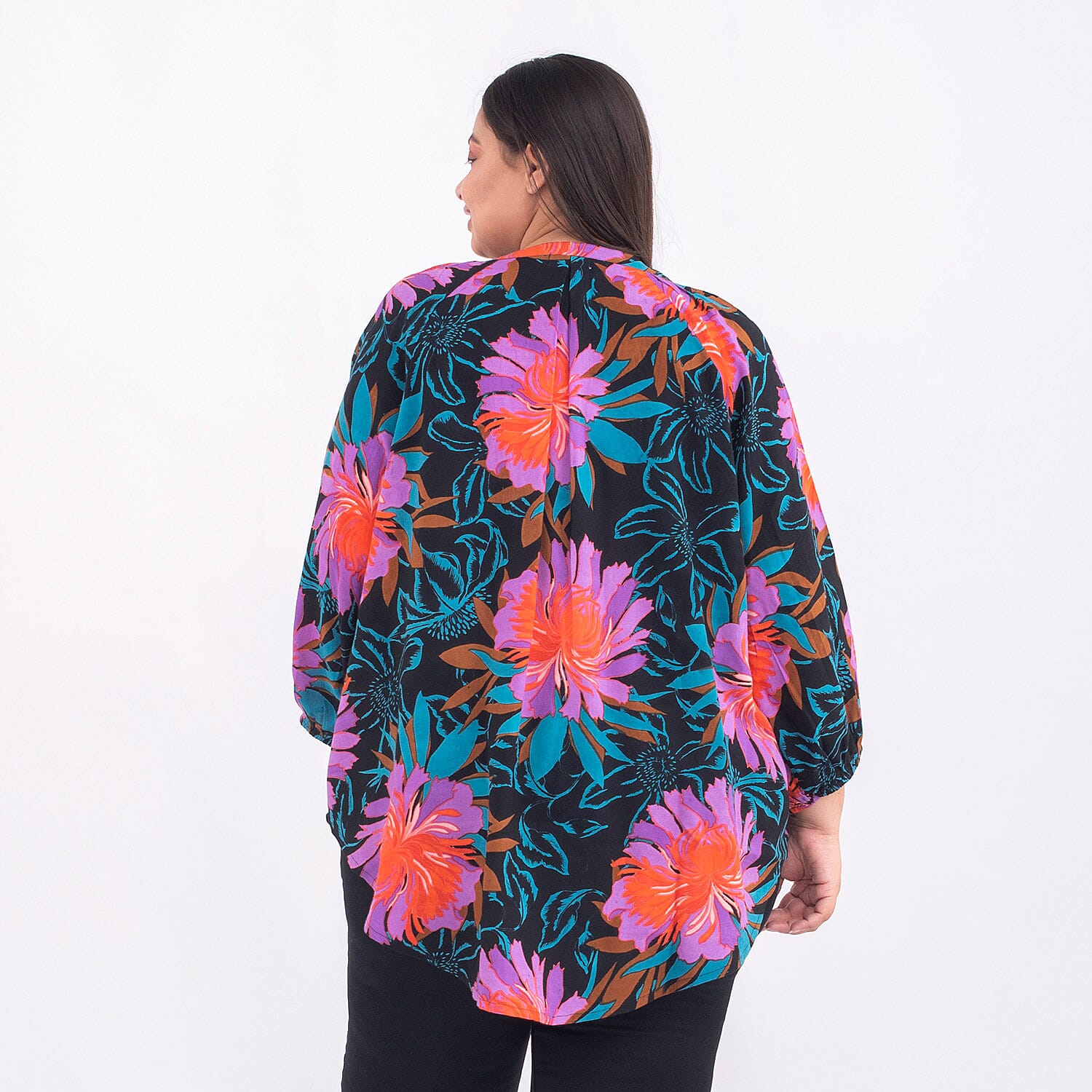 Tamsy Viscose Printed Top - Purple