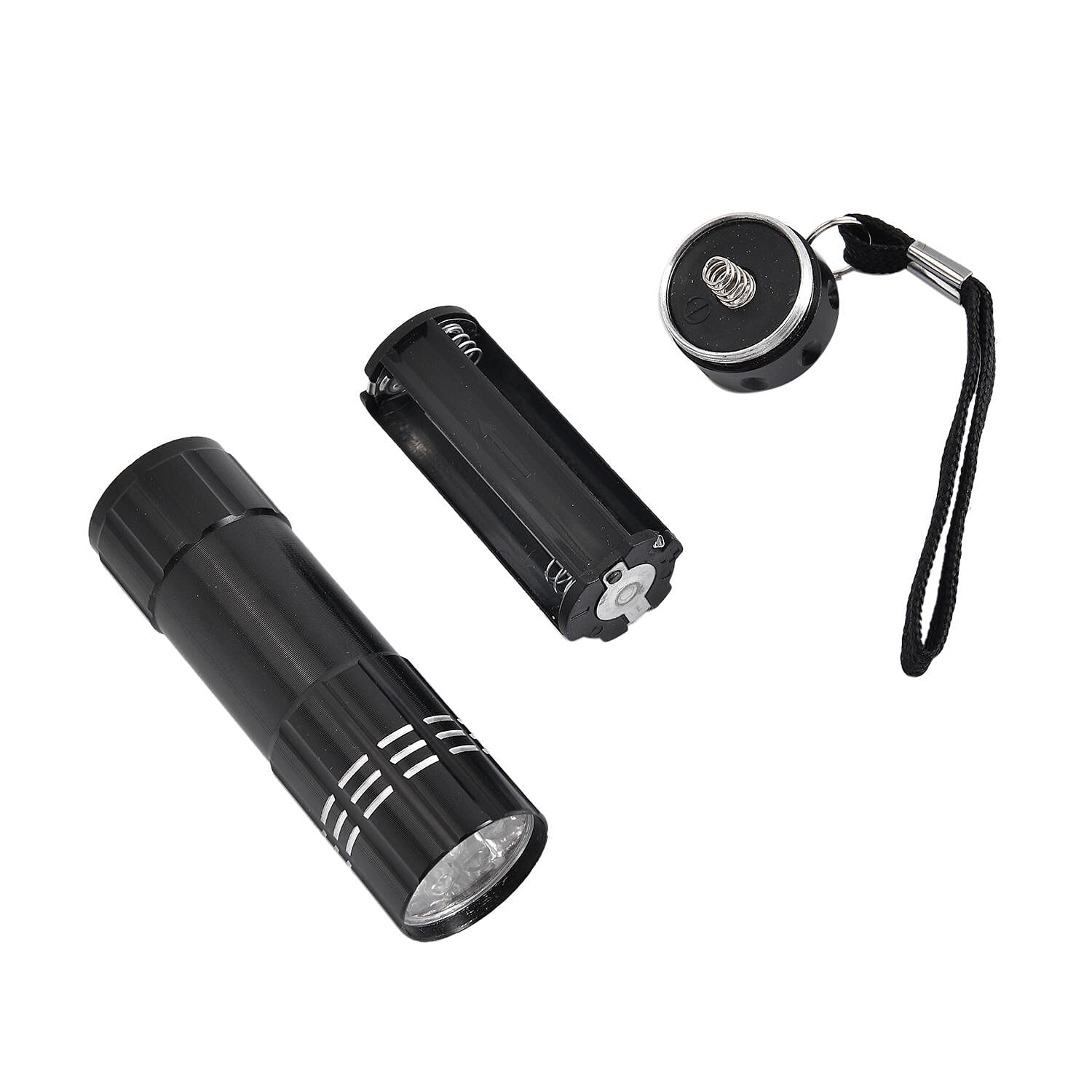 Flashlight Powered by 3 AAA Battery (Size 10x2 Cm) - Black