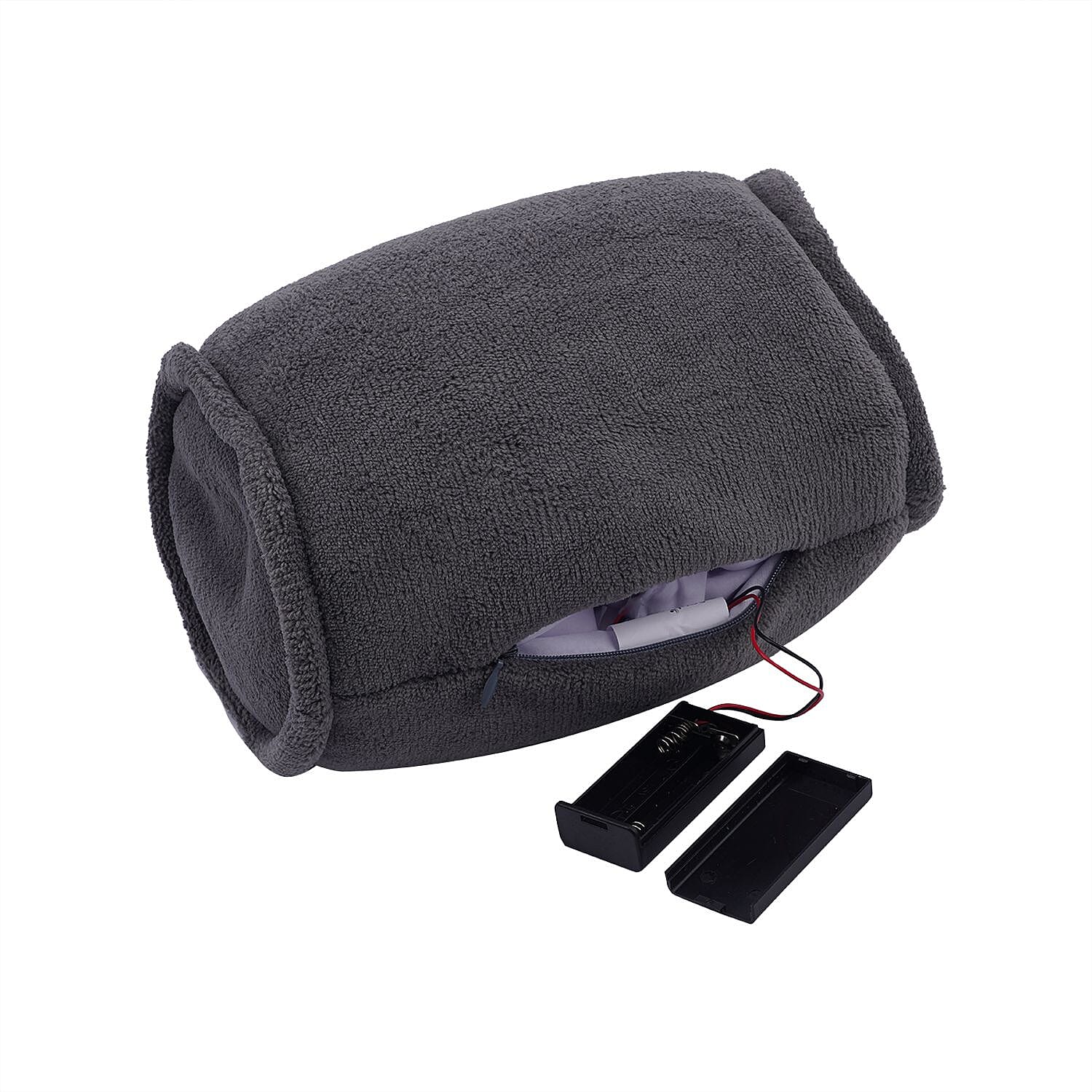 Portable Vibrating Massage Pillow (Size 25x15 Cm) Requires 2xAA Battery (Not included) - Grey