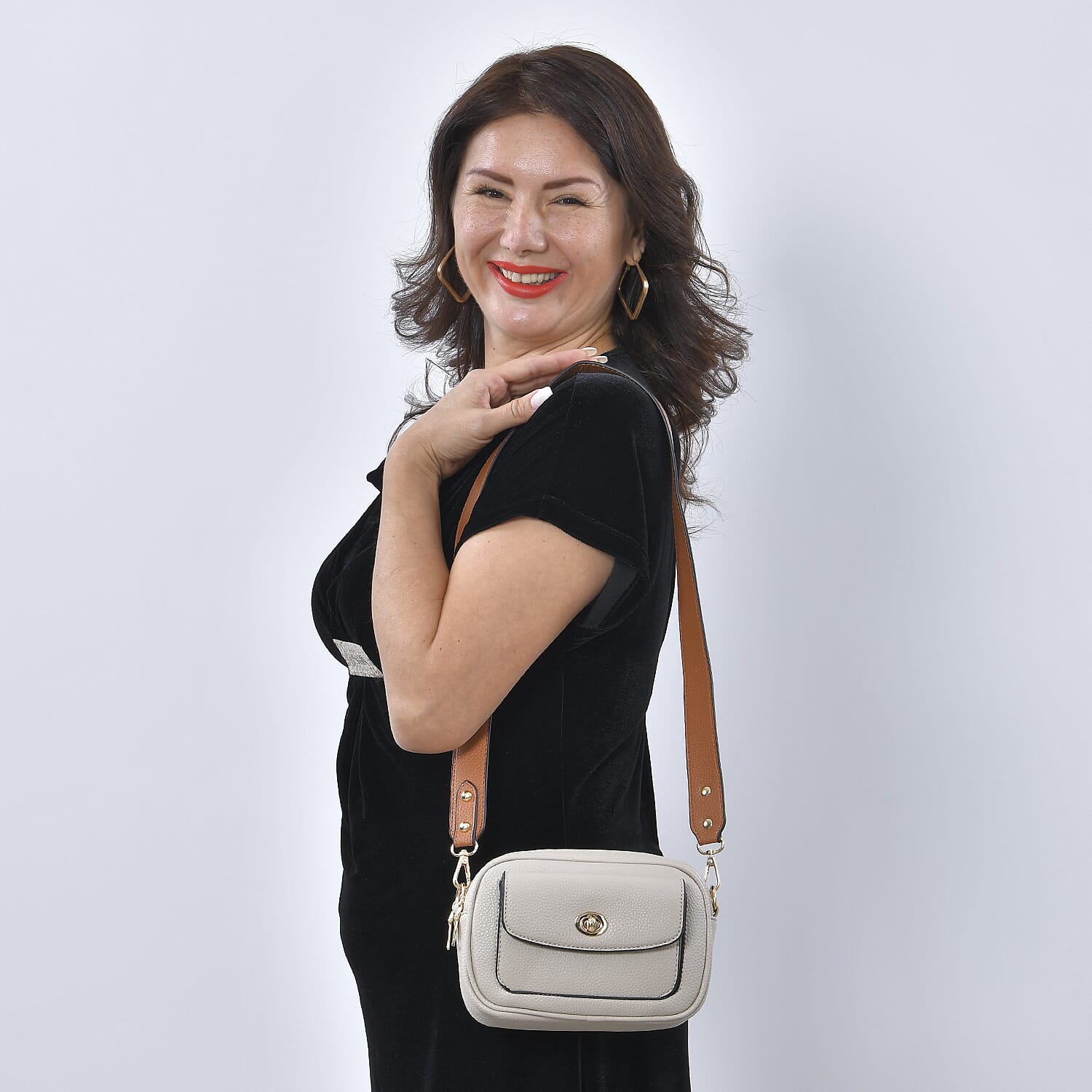 PASSAGE Crossbody Bag with Detachable Long Strap - Off White