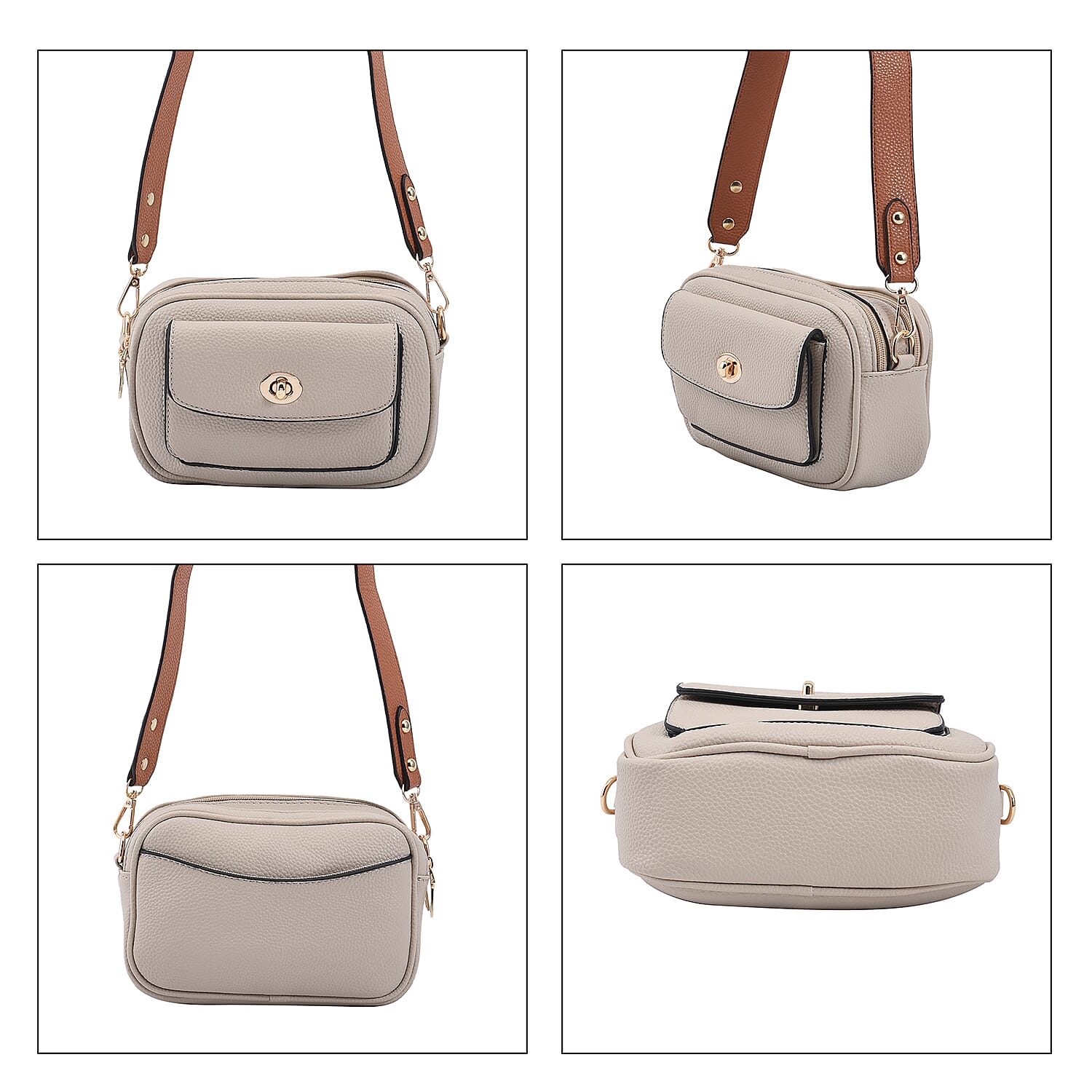 PASSAGE Crossbody Bag with Detachable Long Strap - Off White