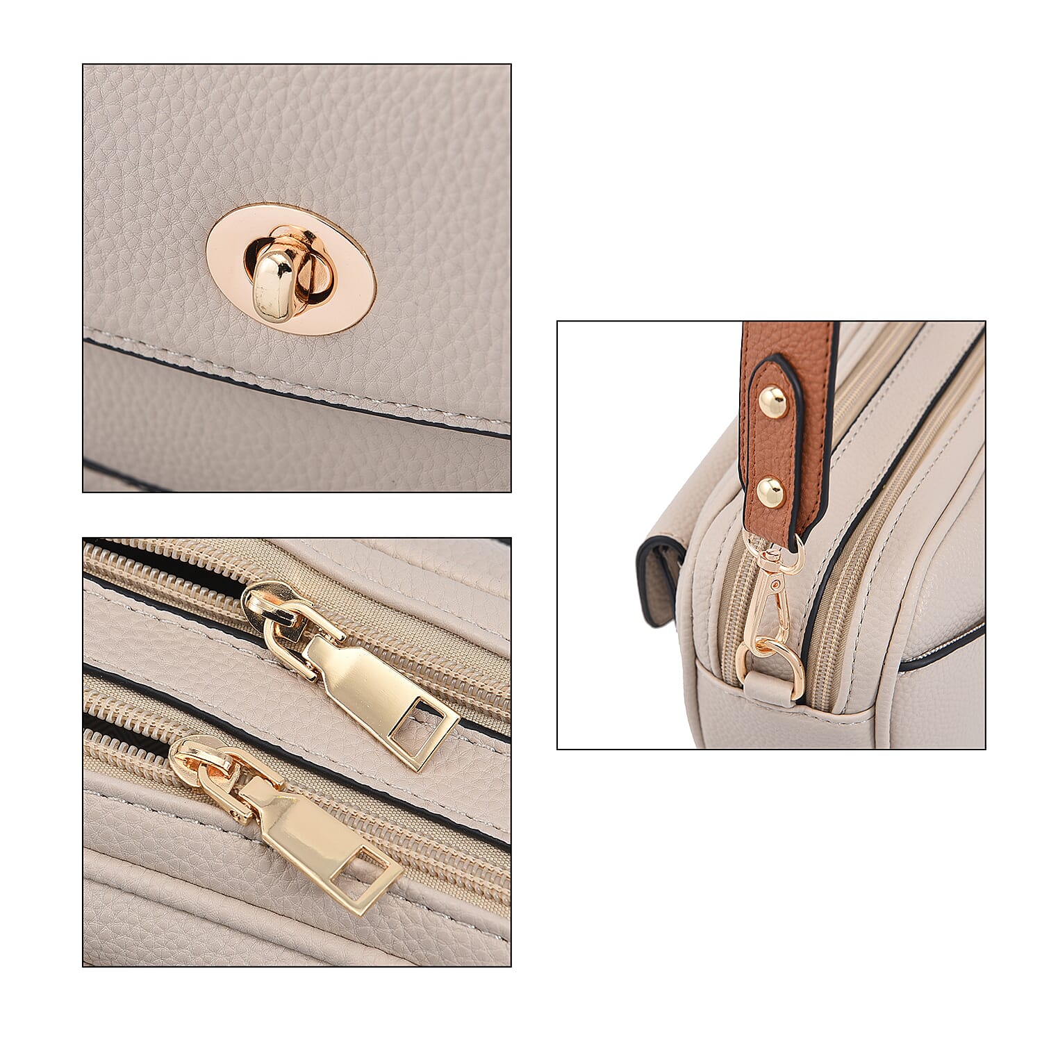 PASSAGE Crossbody Bag with Detachable Long Strap - Off White