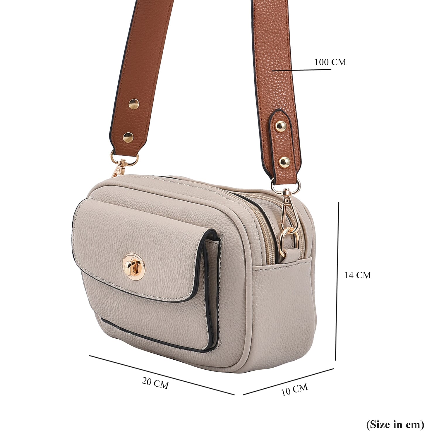 PASSAGE Crossbody Bag with Detachable Long Strap - Off White