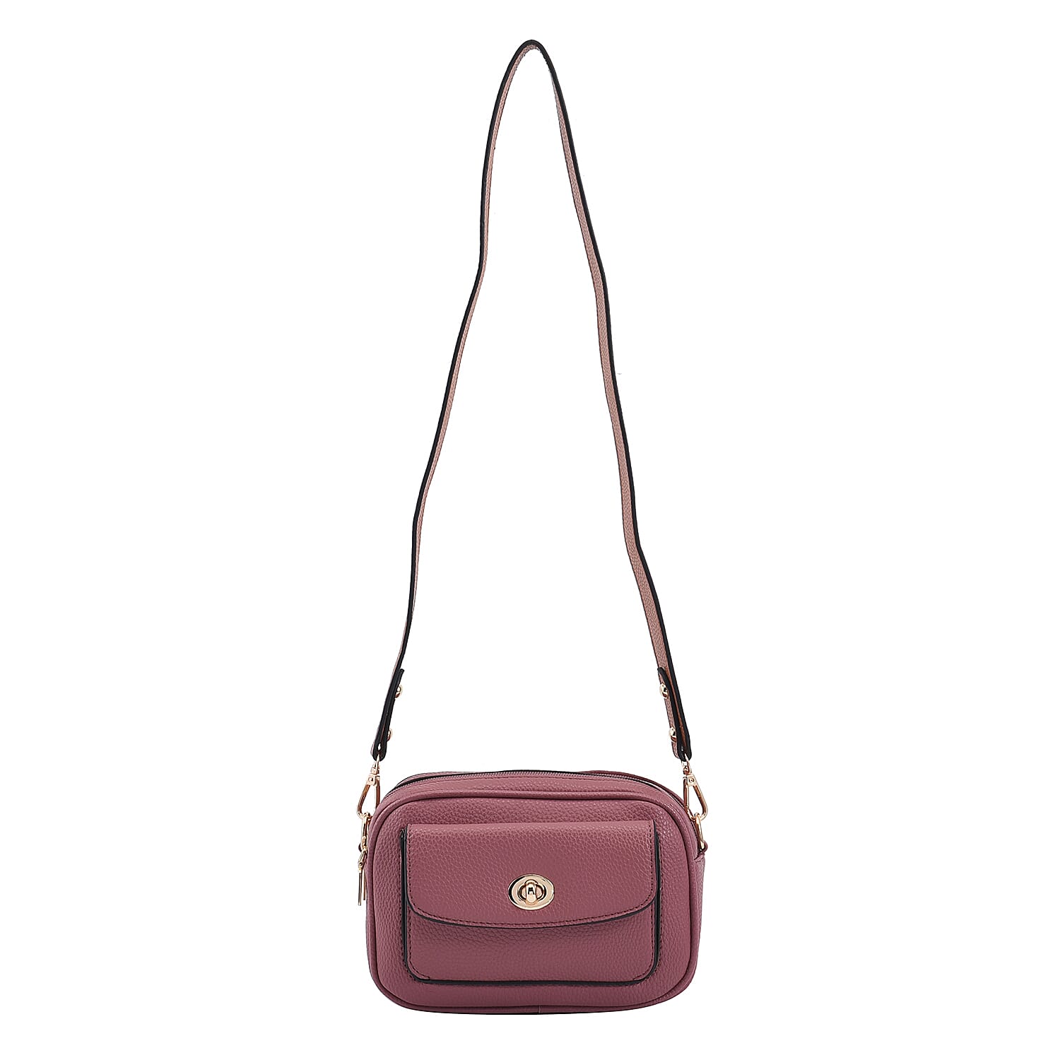PASSAGE Crossbody Bag with Detachable Long Strap (Size 20x12x7 Cm) - Pink