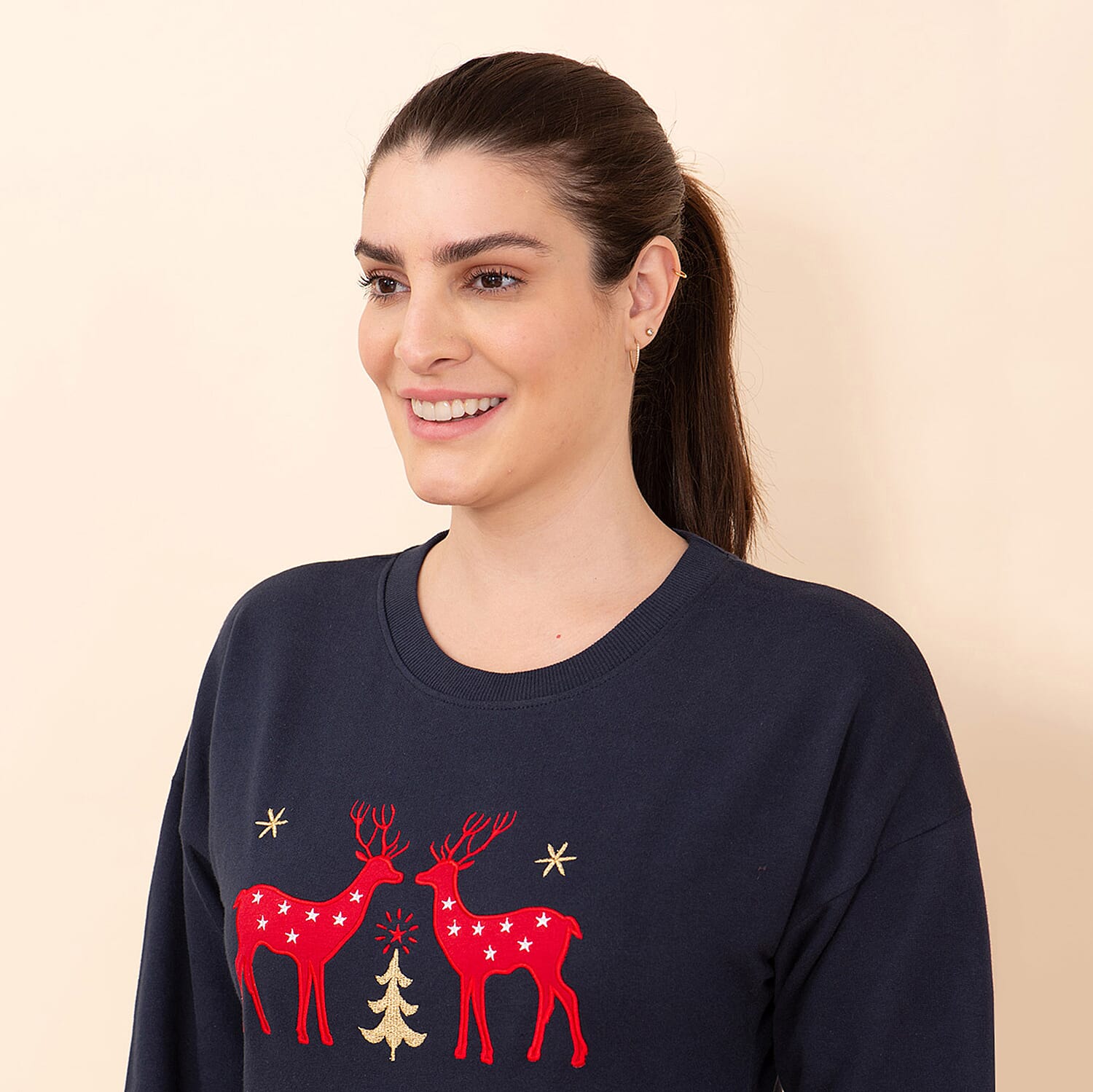 DOD - Cotton Fleece Knit Sweatshirt - Navy