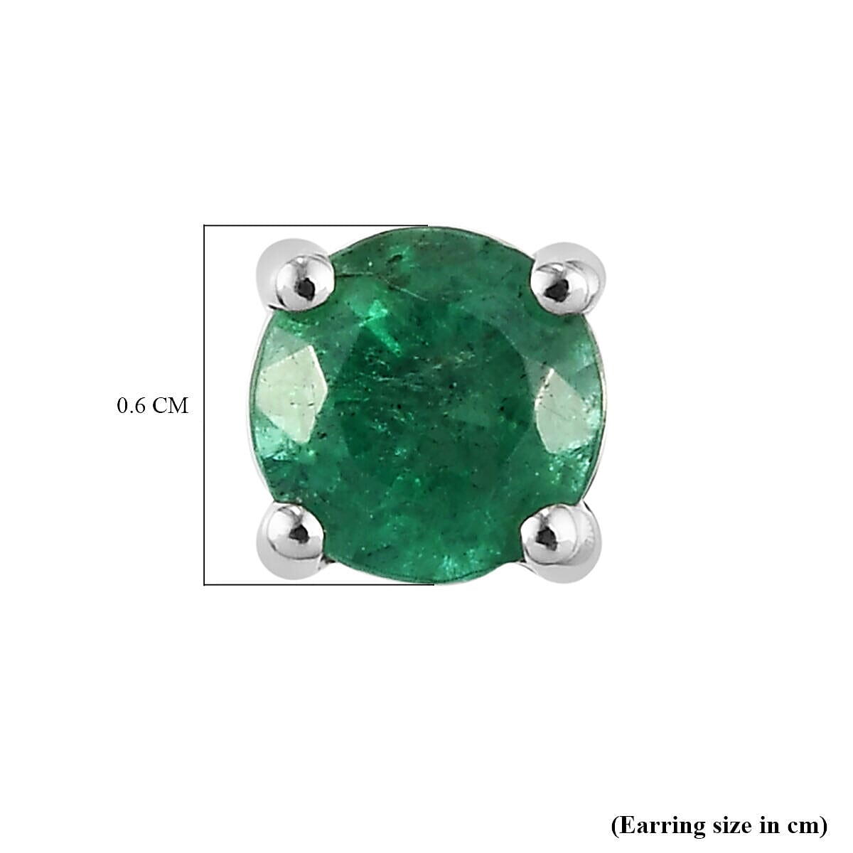RHAPSODY 950 Platinum AAAA Kagem Zambian Emerald Earrings (with Screw Back) 1.04 Ct.