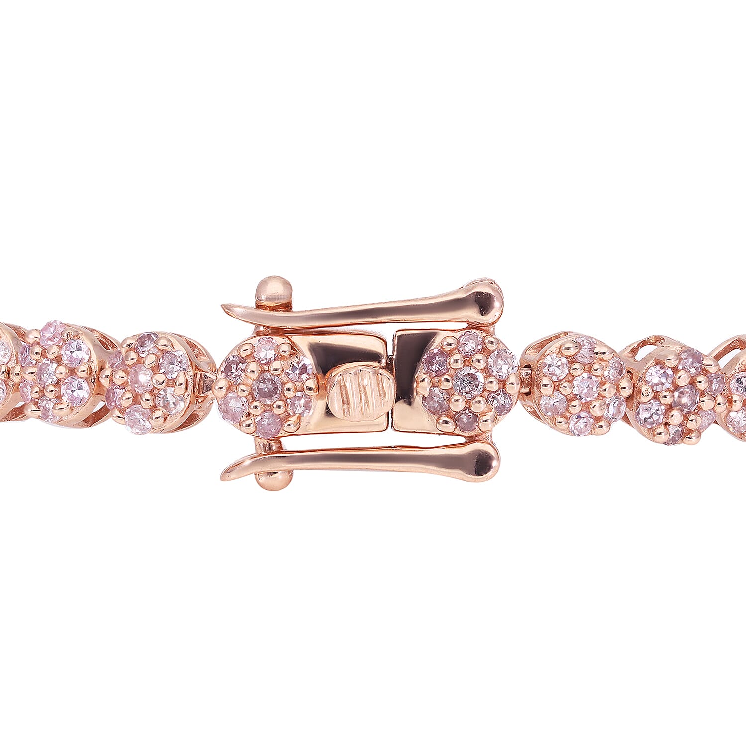 9K Rose Gold Natural Pink Diamond Bracelet (Size - 7.5) 2.02 Ct, Gold Wt. 8.53 Gms