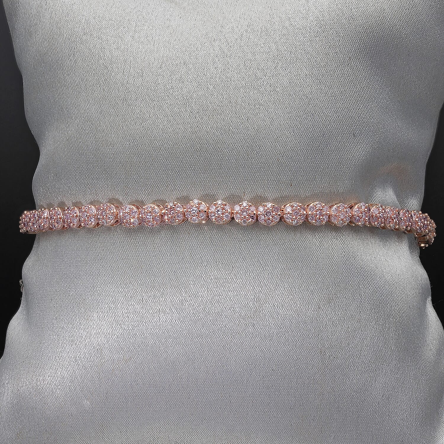 9K Rose Gold Natural Pink Diamond Bracelet (Size - 7.5) 2.02 Ct, Gold Wt. 8.53 Gms