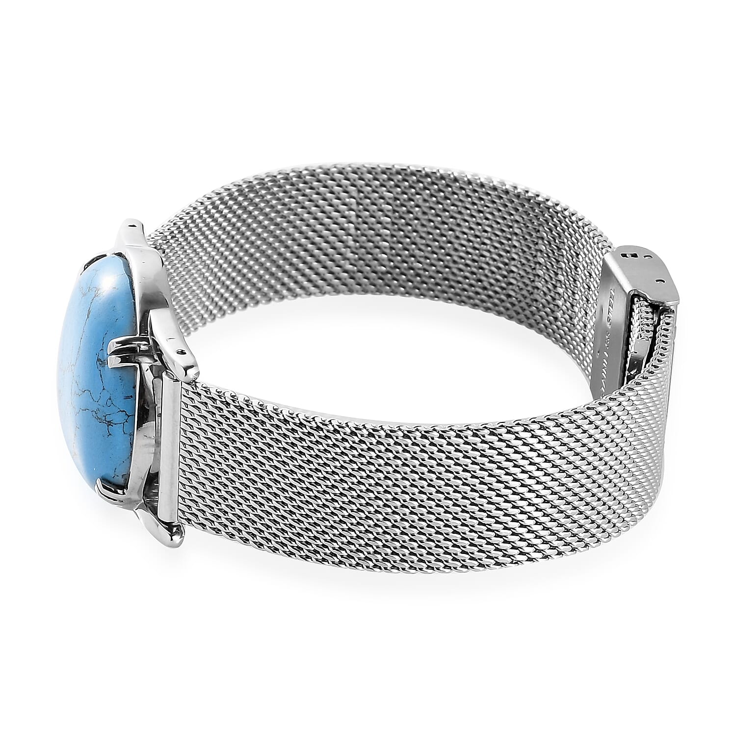 Blue Howlite Bracelet (Size 9) in Stainless Steel