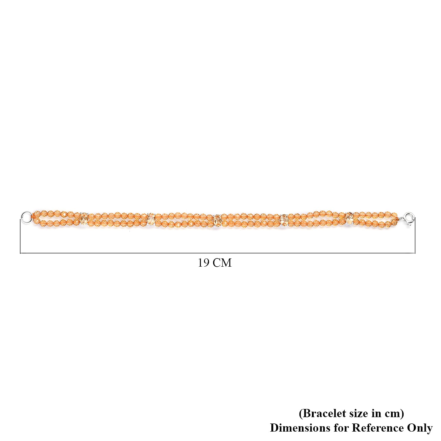 Citrine Beads Bracelet (Size - 7.5) in Sterling Silver 25.85 Ct.