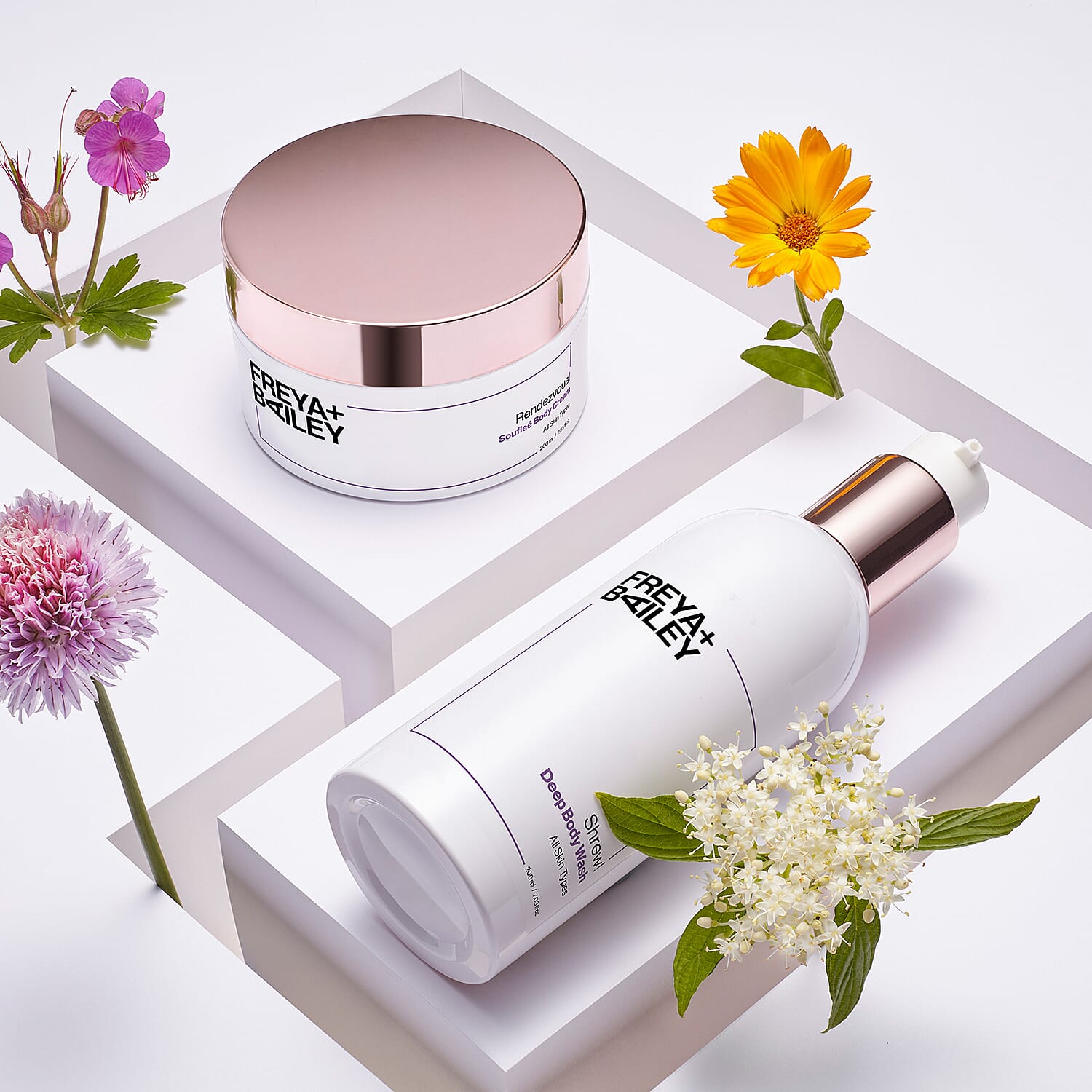 Freya+Bailey: Rendezvous Souffle - 200ml & Shrew Body Wash Combo - 200ml