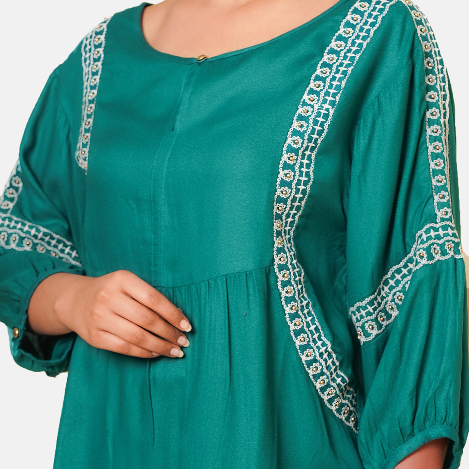 TAMSY Embroidered Top (Size L, 16-18) - Black