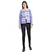 TAMSY Round Neck Long Sleeves Jacket - Blue