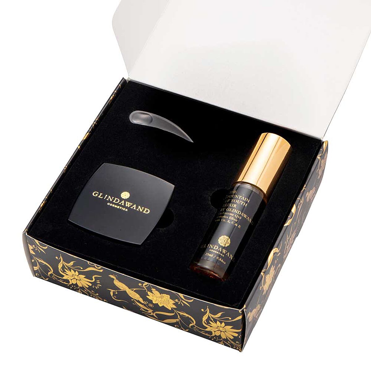 Glindawand- Duo Gift Box (Incl. Fountain of Youth Elixir - 25ml & Divinity Foundation - 10G) - Ebony