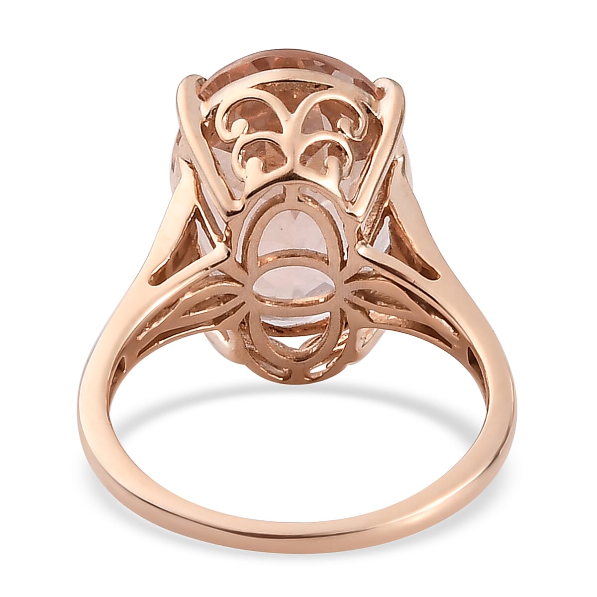 Close Out Deal - 14K Rose Gold Morganite (Ovl 7.7Cts) and Diamond Ring ...