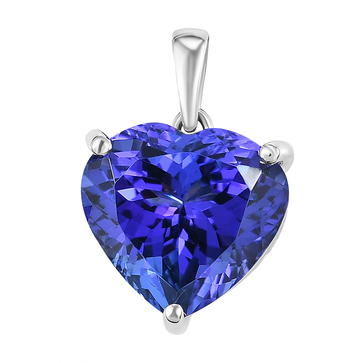 RHAPSODY 950 Platinum AAAA Tanzanite Heart Pendant 8.00 Ct.