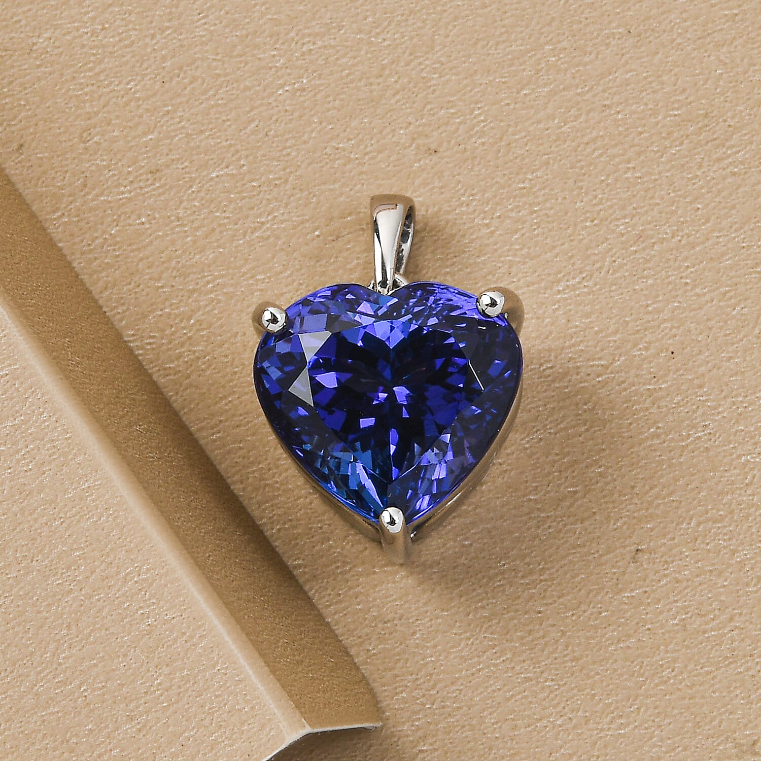 RHAPSODY 950 Platinum AAAA Tanzanite Heart Pendant 8.00 Ct.
