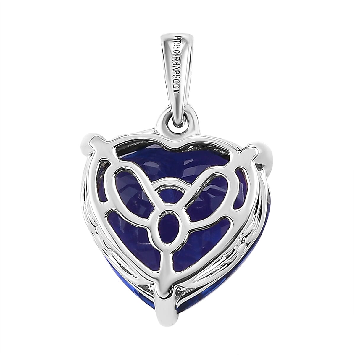 RHAPSODY 950 Platinum AAAA Tanzanite Heart Pendant 8.00 Ct.