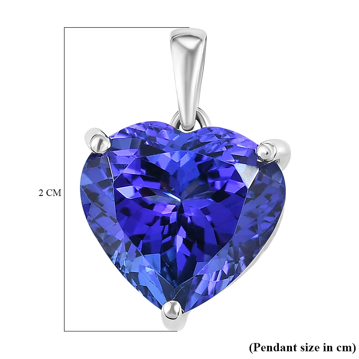 RHAPSODY 950 Platinum AAAA Tanzanite Heart Pendant 8.00 Ct.