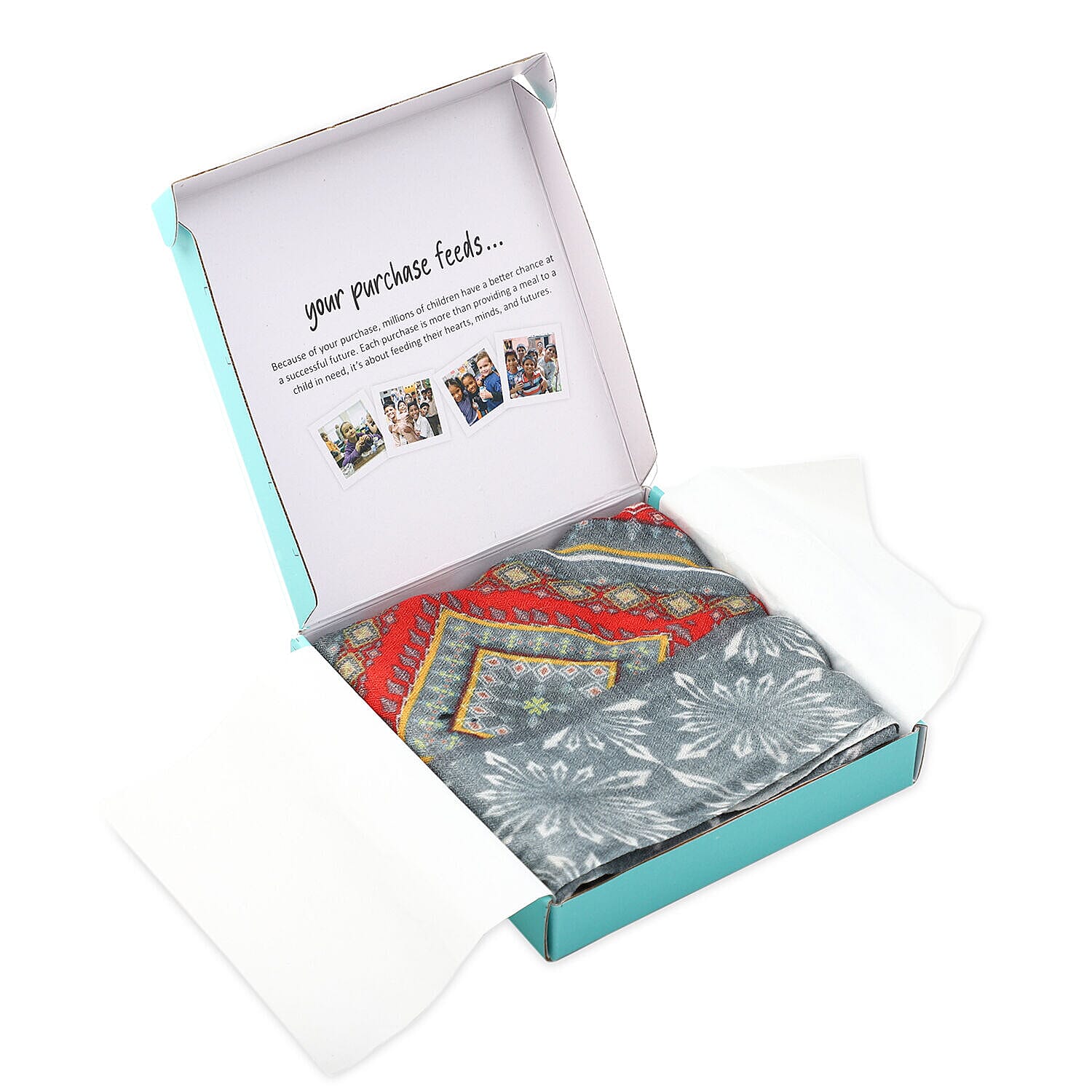 Designer Closeout Deal - 100% Cashmere Wool Digital Scarf (Size 190x70 Cm) - Grey and Red