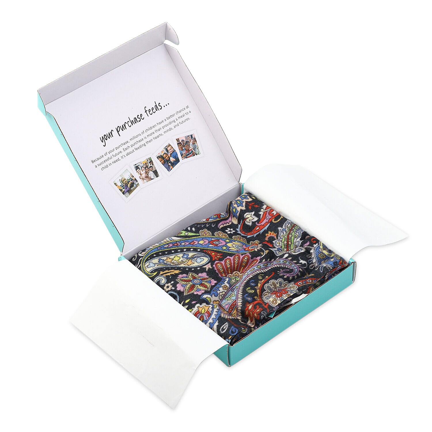 Designer Closeout - 100% Cashmere Wool Paisley Scarf (Size 190x70 Cm) - Black and Multi