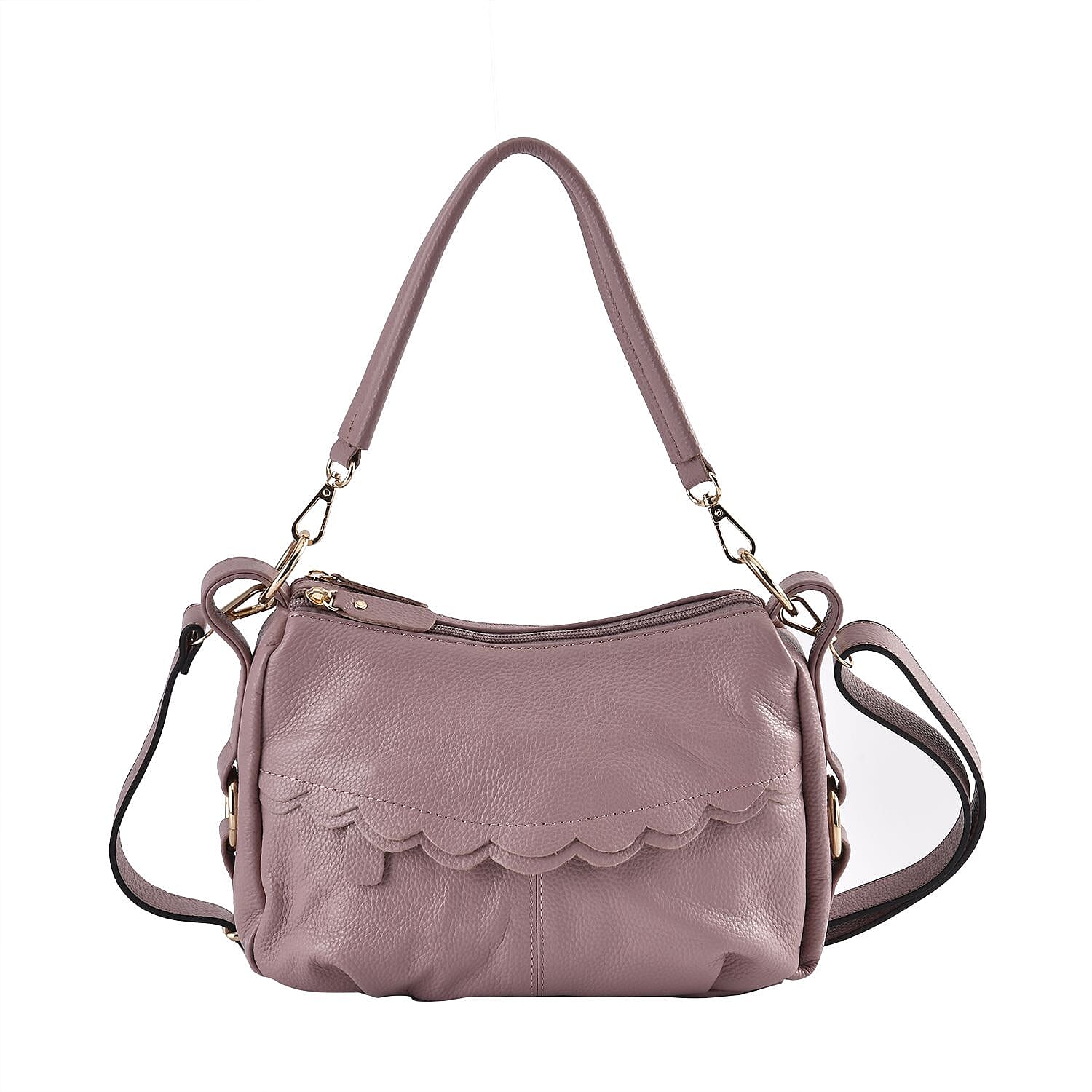 Close Out Deal - Genuine Leather Solid Crossbody Bag (Size 29x20x9 cm) - Pink