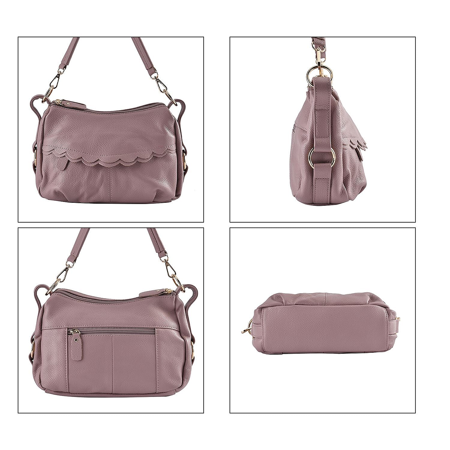 Close Out Deal - Genuine Leather Solid Crossbody Bag (Size 29x20x9 cm) - Pink