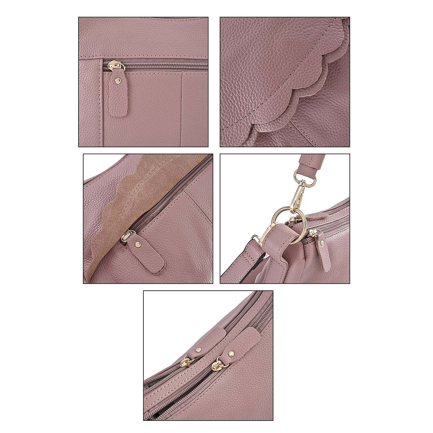 Close Out Deal - Genuine Leather Solid Crossbody Bag (Size 29x20x9 cm) - Pink