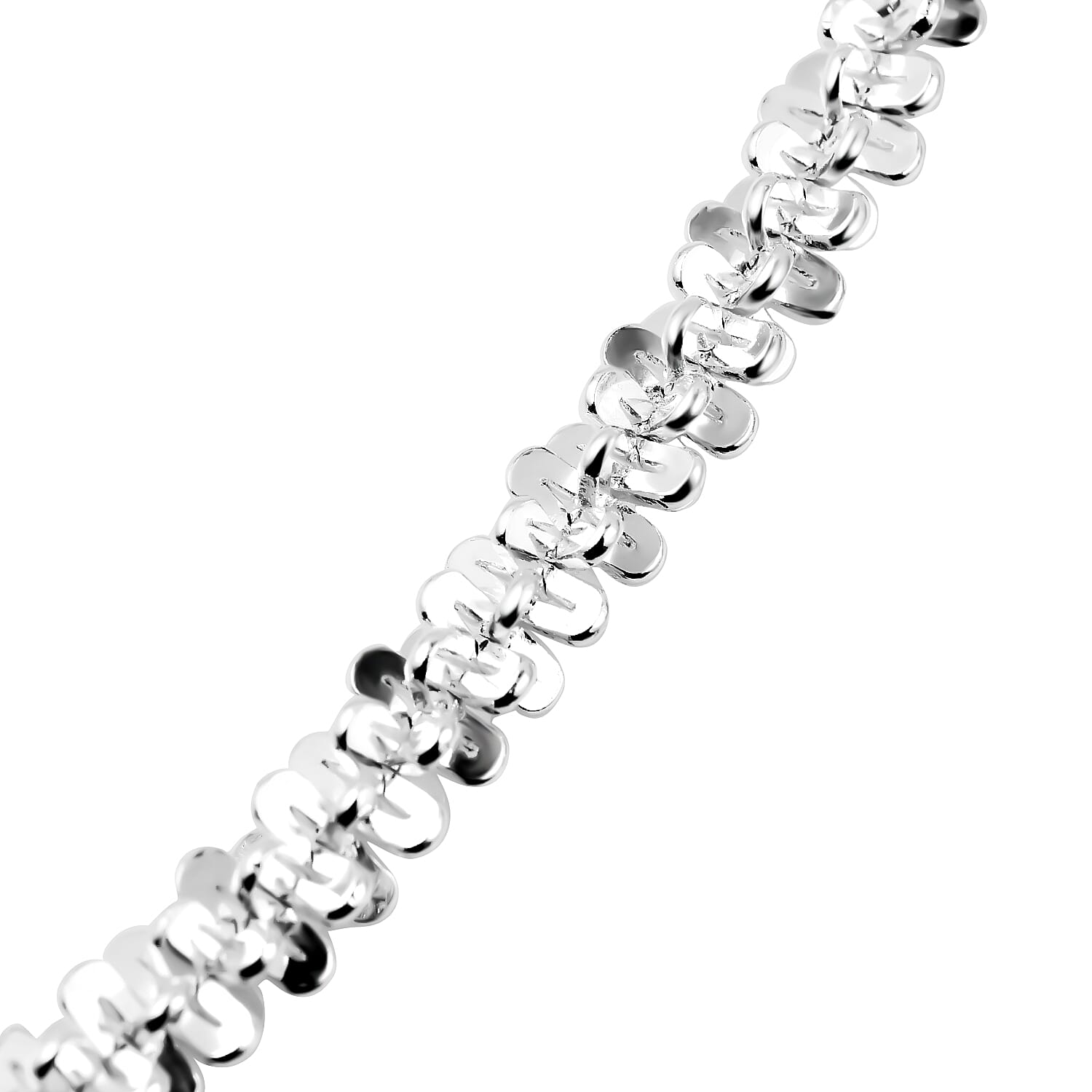 Vicenza Closeout- Sterling Silver Diamond Cut Rock Necklace (Size - 22), Silver Wt. 35.79 Gms