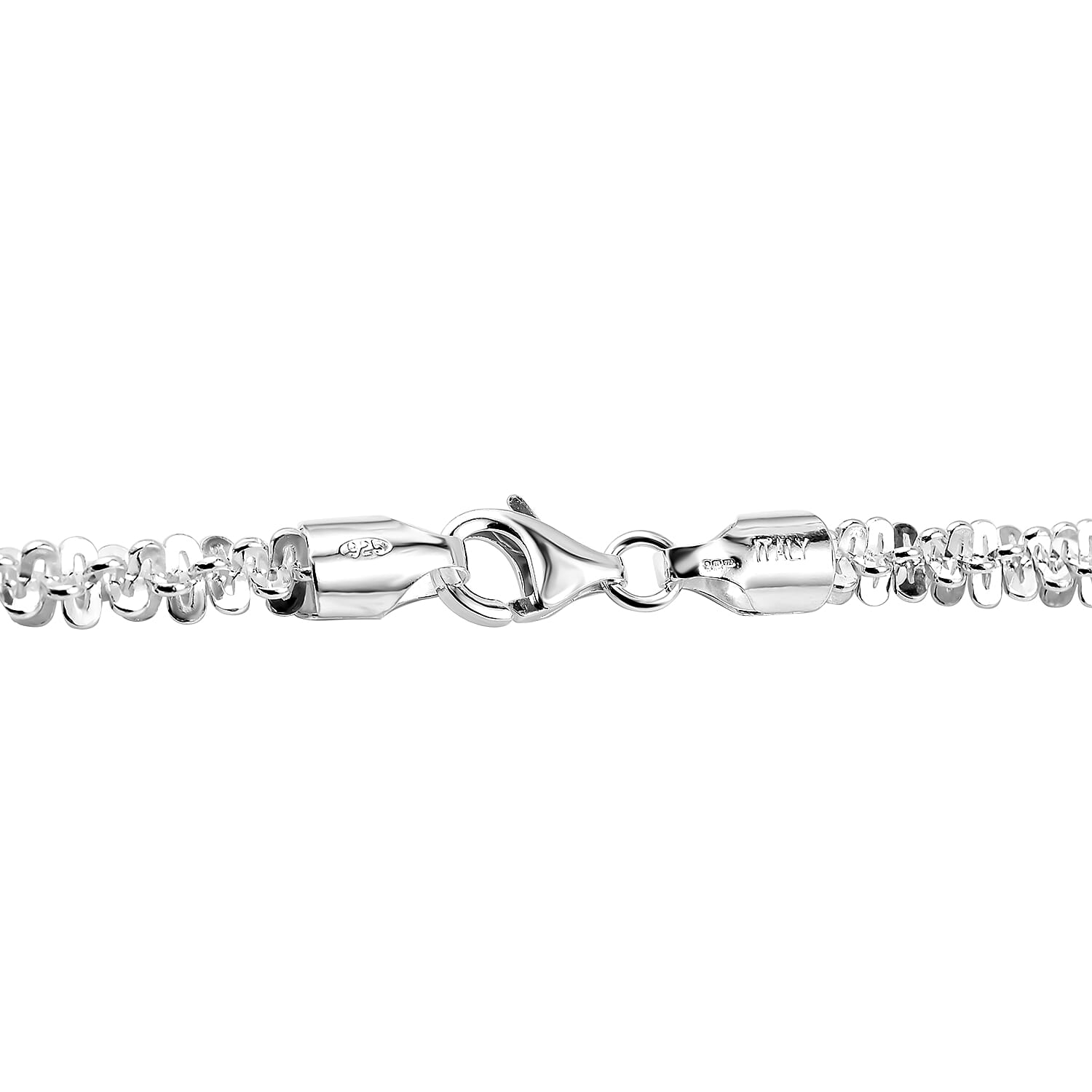 Vicenza Closeout- Sterling Silver Diamond Cut Rock Necklace (Size - 22), Silver Wt. 35.79 Gms