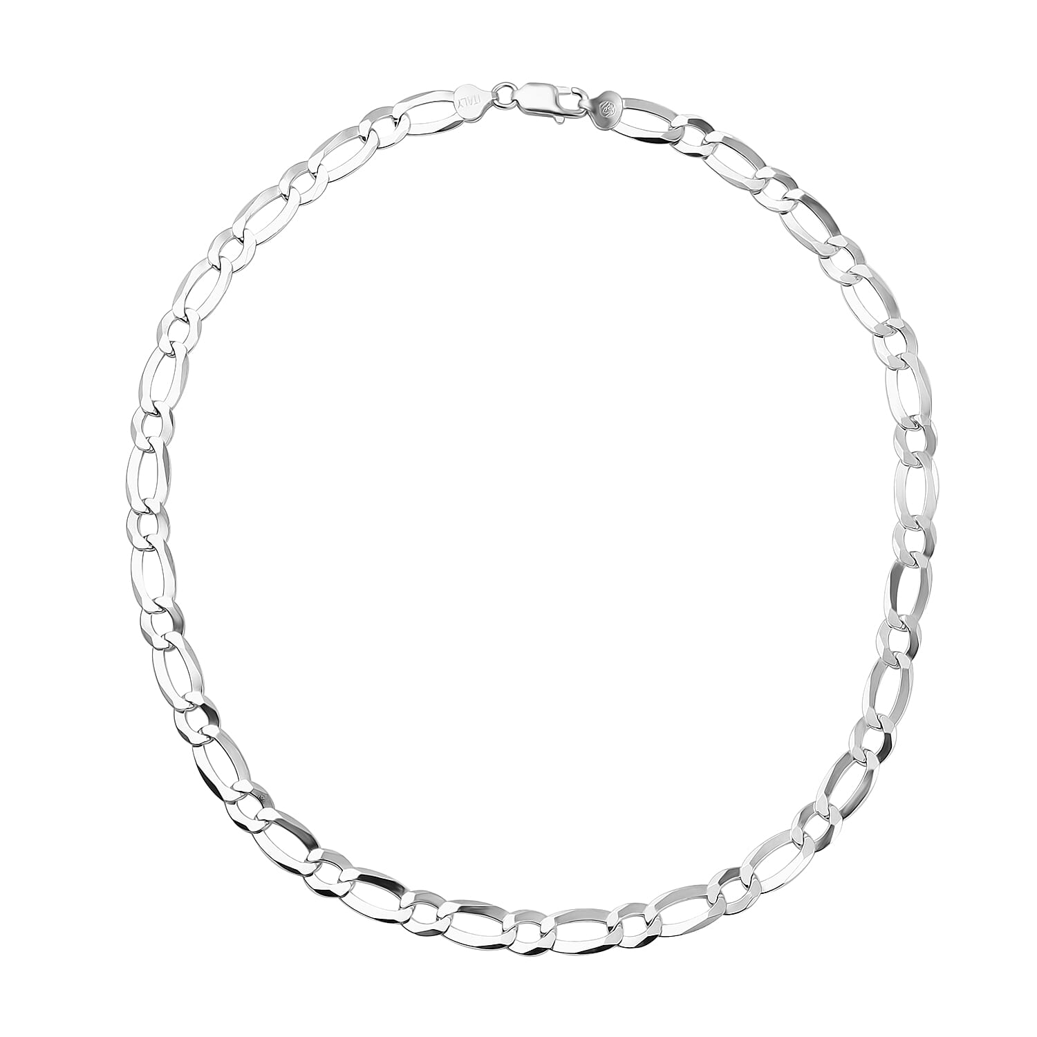 Vicenza Closeout - Sterling Silver Figaro Necklace (Size - 20), Silver Wt. 32 Gms