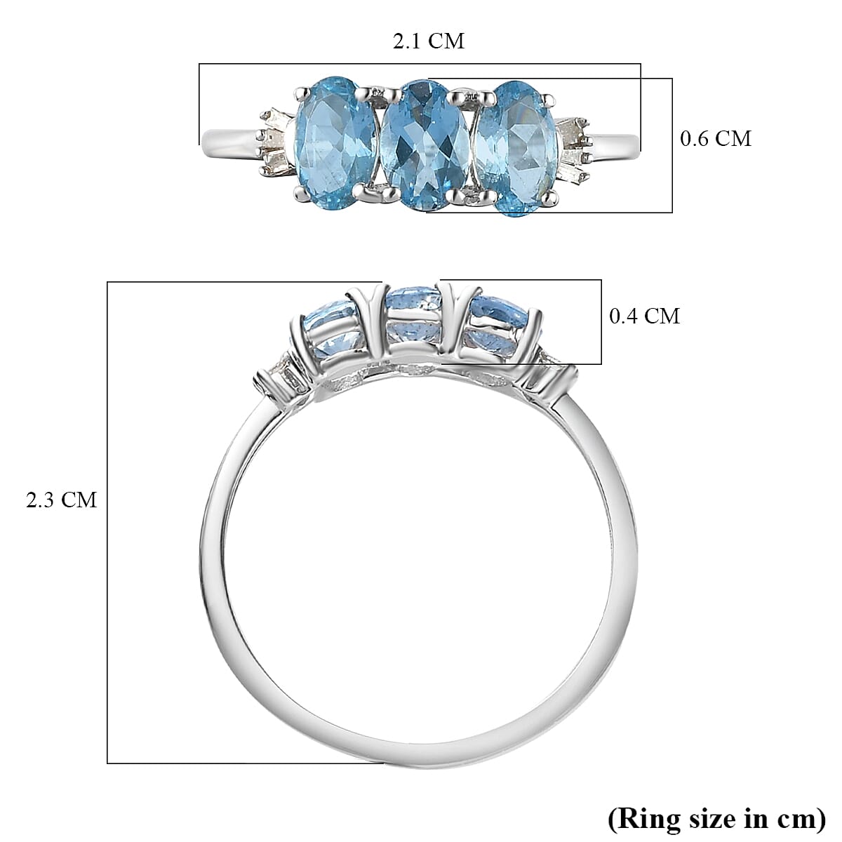 9K White Gold Santamaria Aquamarine and Diamond Ring 1.22 Ct.