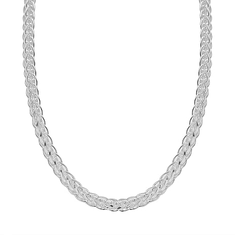 JCK Vegas Close Out- Italian Made Sterling Silver Franco Necklace (Size - 30) with Lobster Clasp, Silver Wt. 52.10 Gms