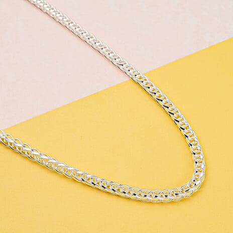 JCK Vegas Close Out- Italian Made Sterling Silver Franco Necklace (Size - 30) with Lobster Clasp, Silver Wt. 52.10 Gms