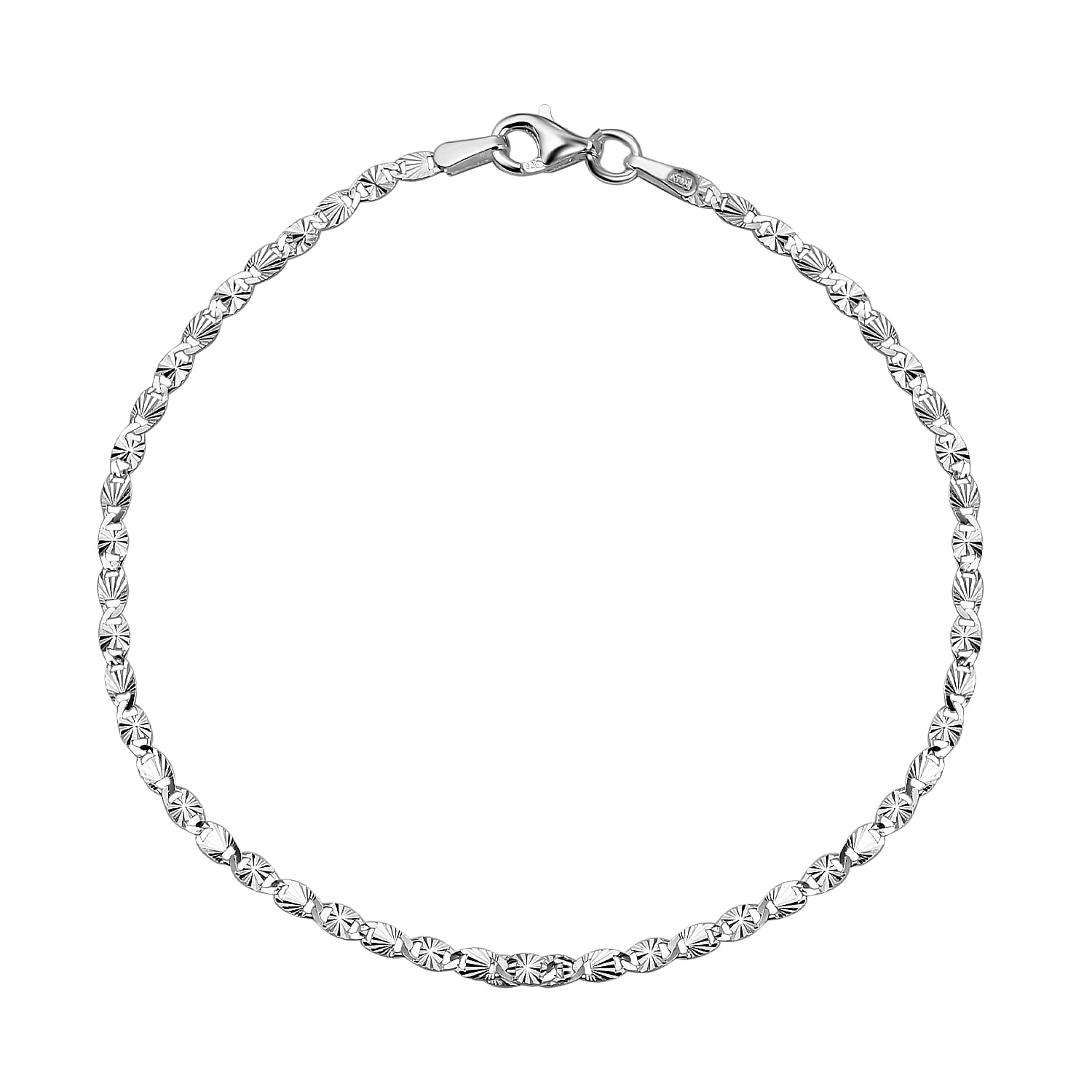JCK Vegas CloseOut - Sterling Silver Diamond Cut Valentino Bracelet (Size - 7.50)