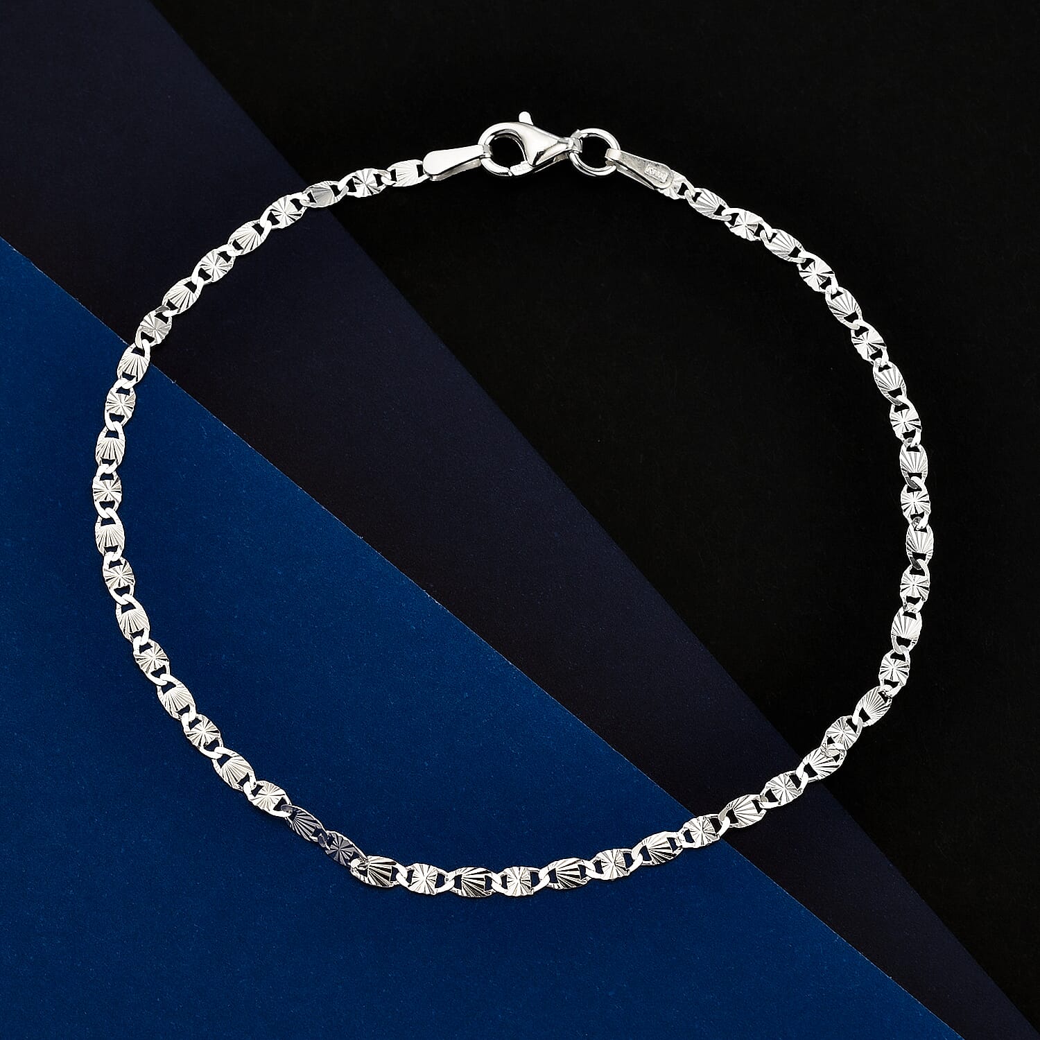 JCK Vegas CloseOut - Sterling Silver Diamond Cut Valentino Bracelet (Size - 7.50)