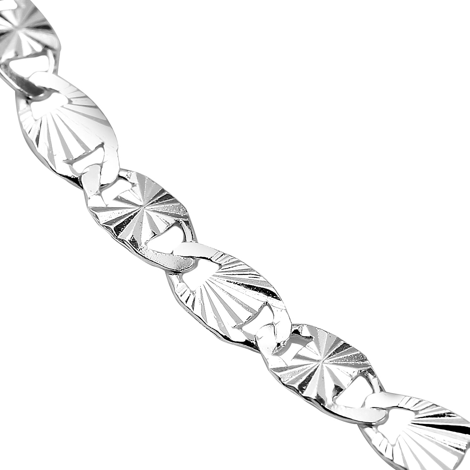 JCK Vegas CloseOut - Sterling Silver Diamond Cut Valentino Bracelet (Size - 7.50)