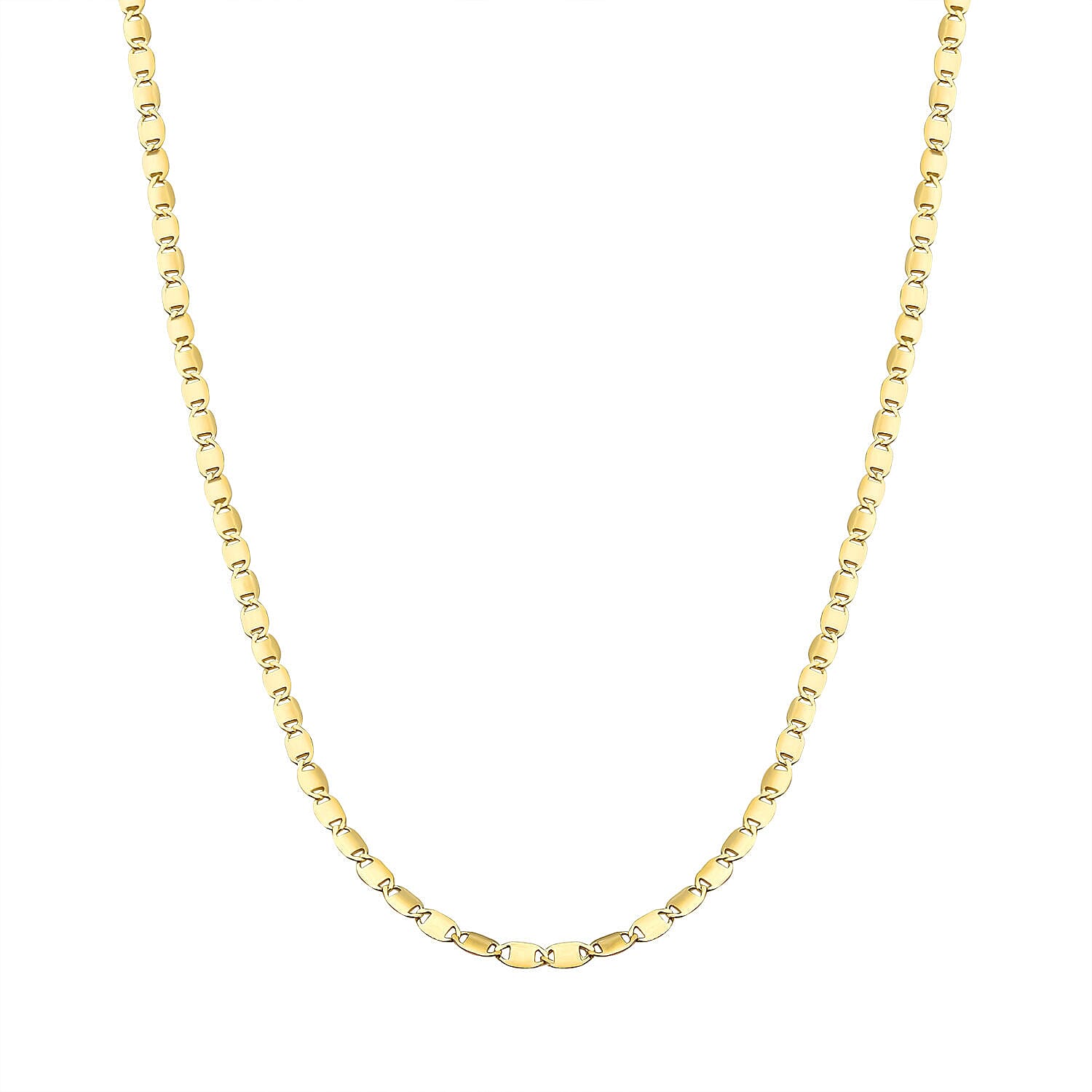 Italian Made -Yellow Gold Overlay Sterling Silver Valentino Chain (Size - 18)