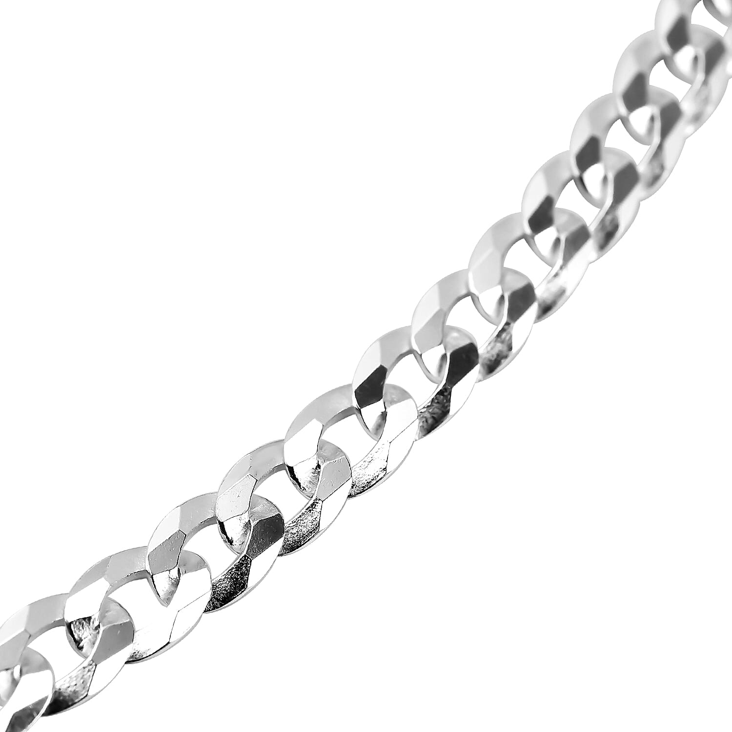 Italian Made - Sterling Silver Curb Necklace (Size - 18) Silver Wt. 7.00 Gms