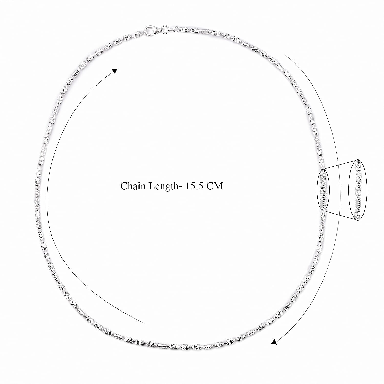 Italian Made- Sterling Silver Diamond Cut  (Size - 18) With Lobster Clasp, Silver Wt. 9.01 Gms