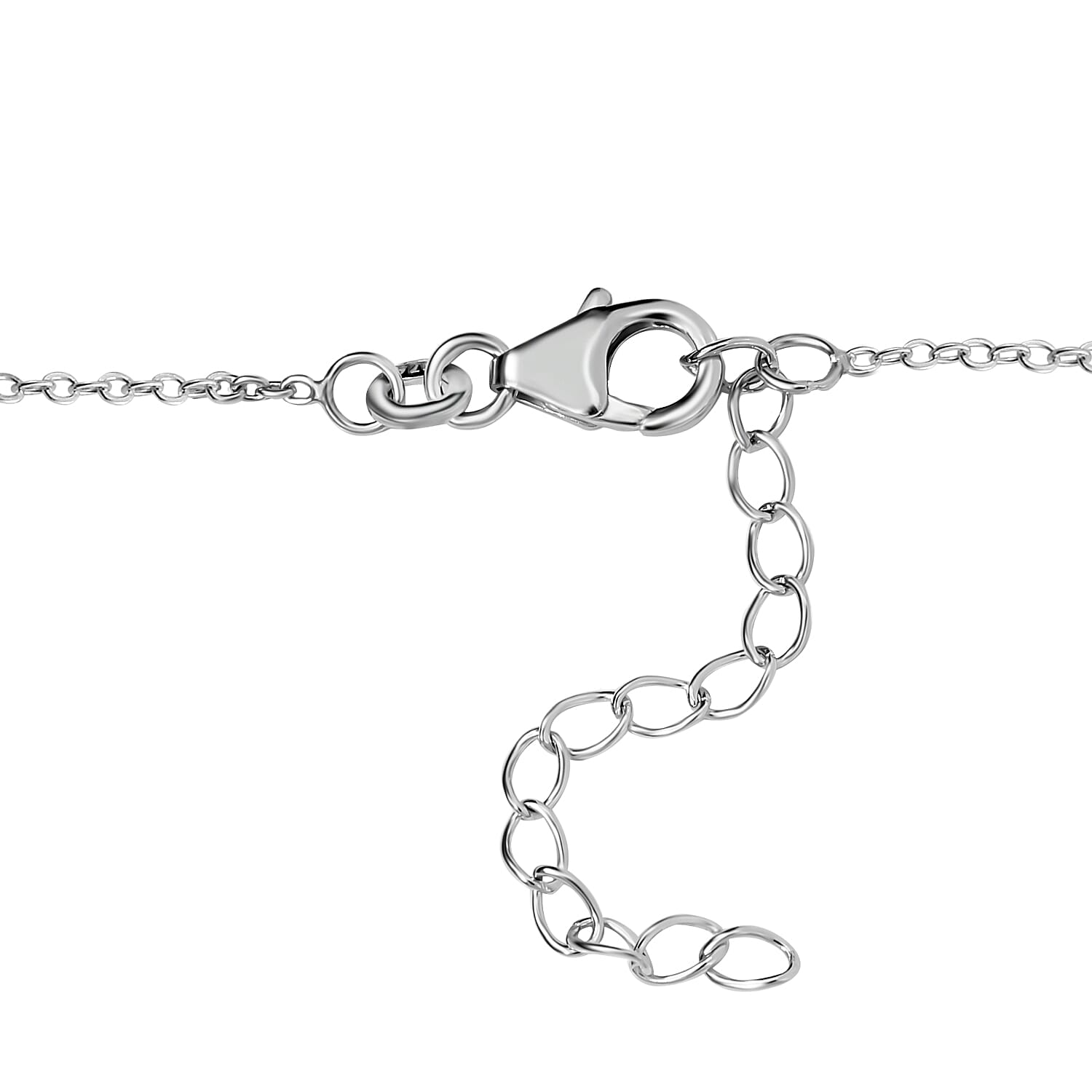 Larimar Necklace (Size 18-2 Inch Ext.) in Platinum Overlay Sterling Silver 20.44 Ct, Silver Wt. 11.50 Gms
