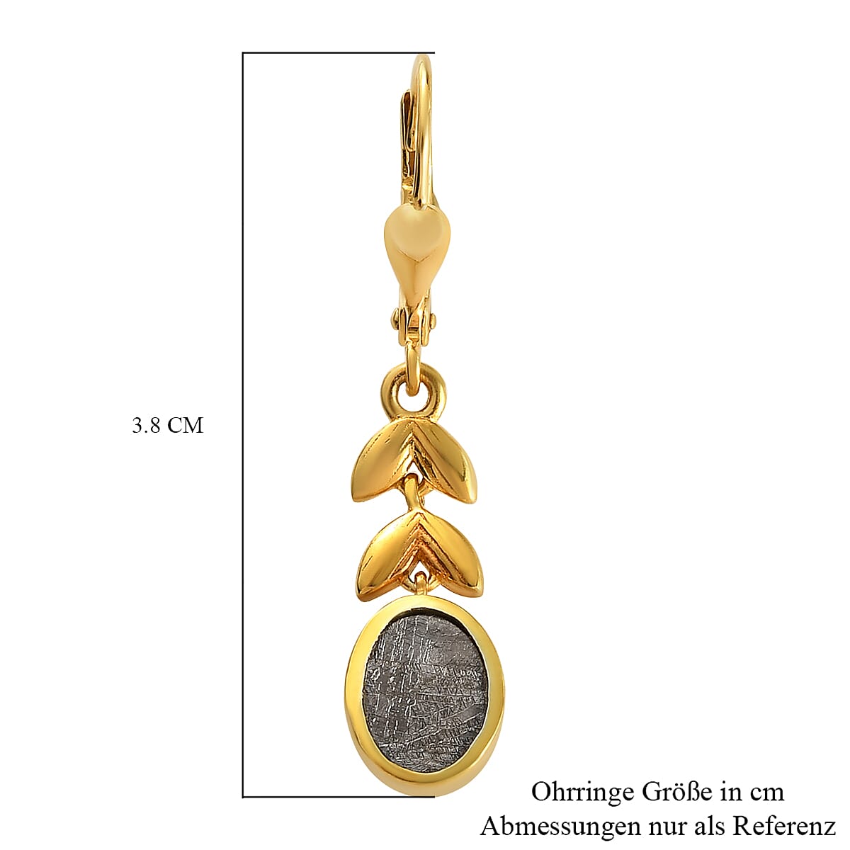 Meteorite Dangle Earrings in 14K Gold Overlay Sterling Silver 7.24 Ct.