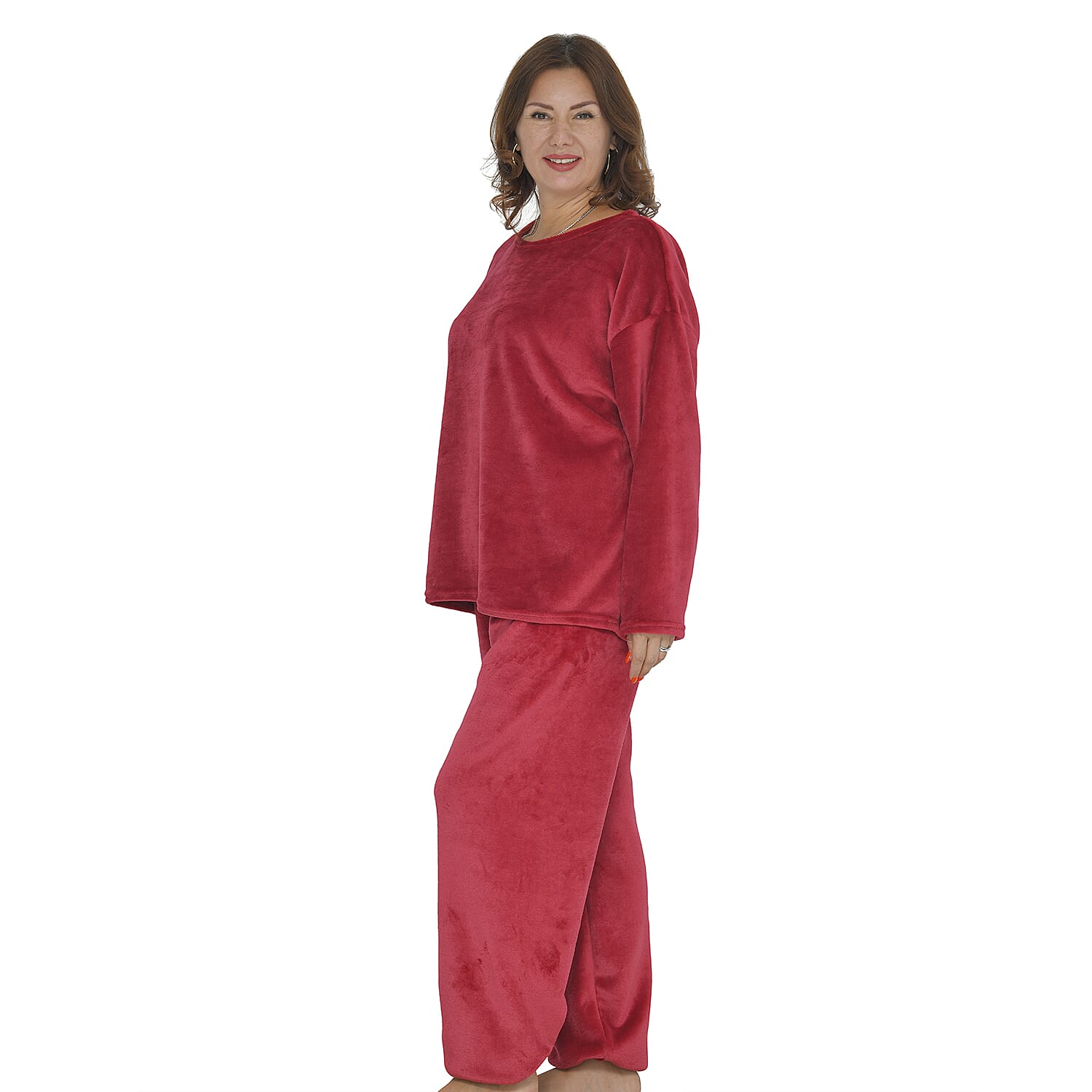 Fleece Loungewear (Size 10-18) - Burgundy