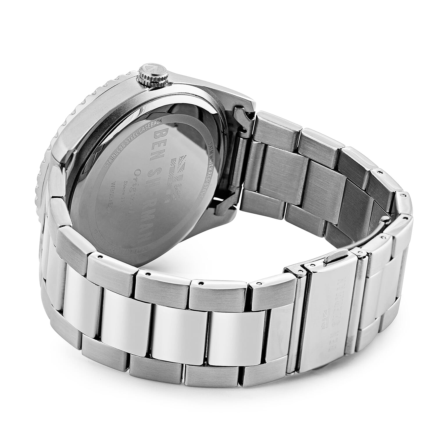 Ben Sherman London Mens Black Dial with Red Bezel Case Watch with Chain Strap