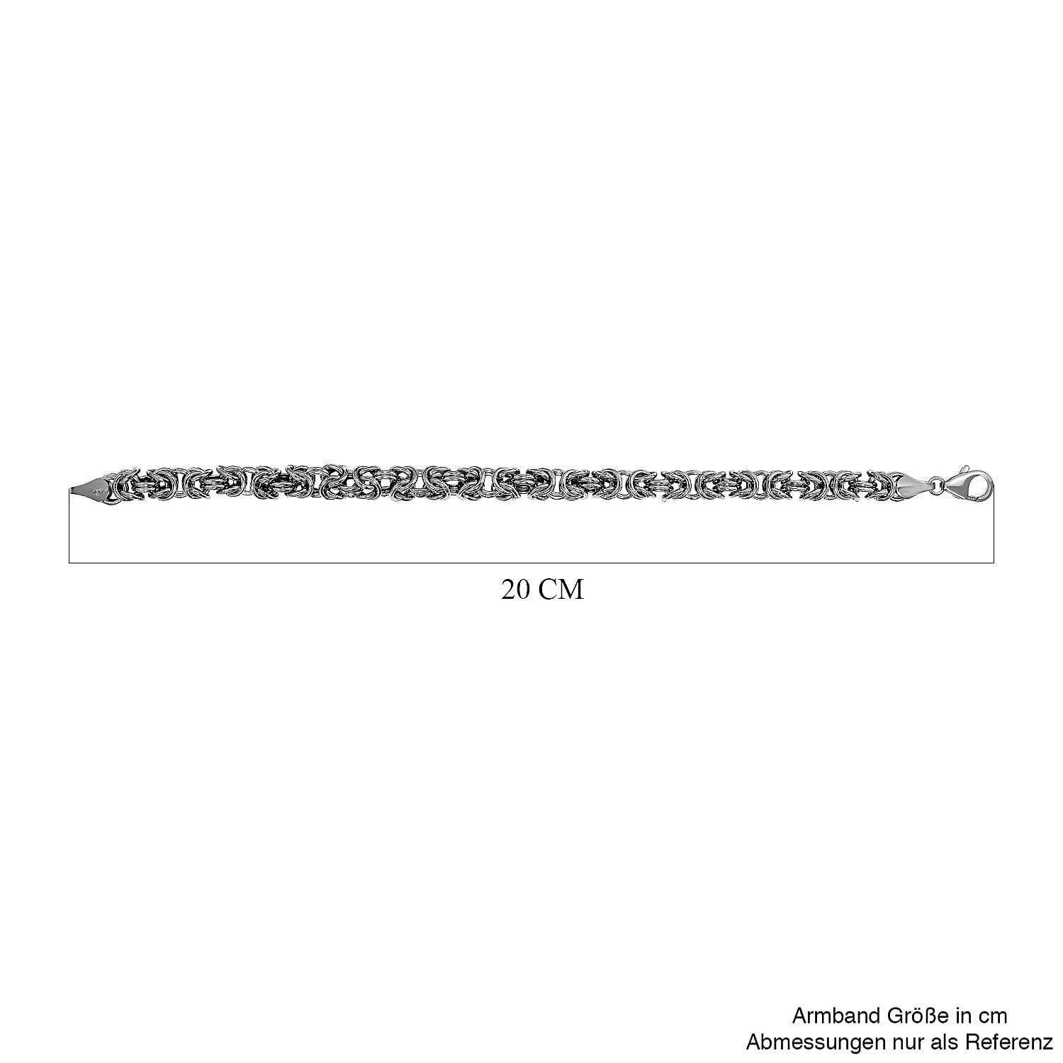 Platinum Overlay Sterling Silver Byzantine Bracelet With Lobster Clasp (Size - 7.5), Silver Wt. 11.76 Gms