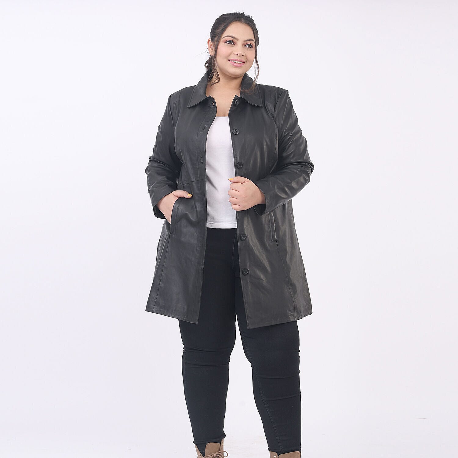 La Marey Leather Long Coat