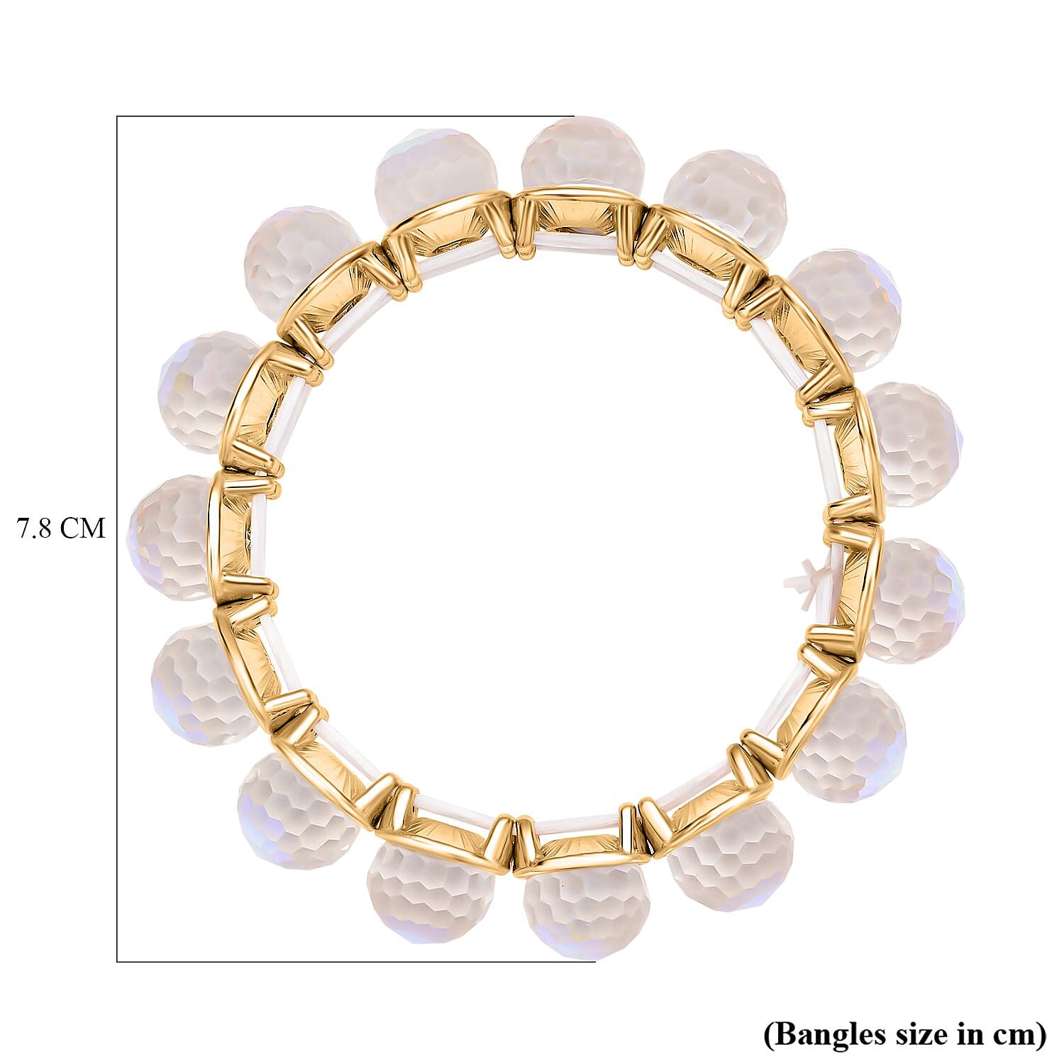 Simulated AB Crystal Ball Bracelet (Size - 6.25 Stretchable)