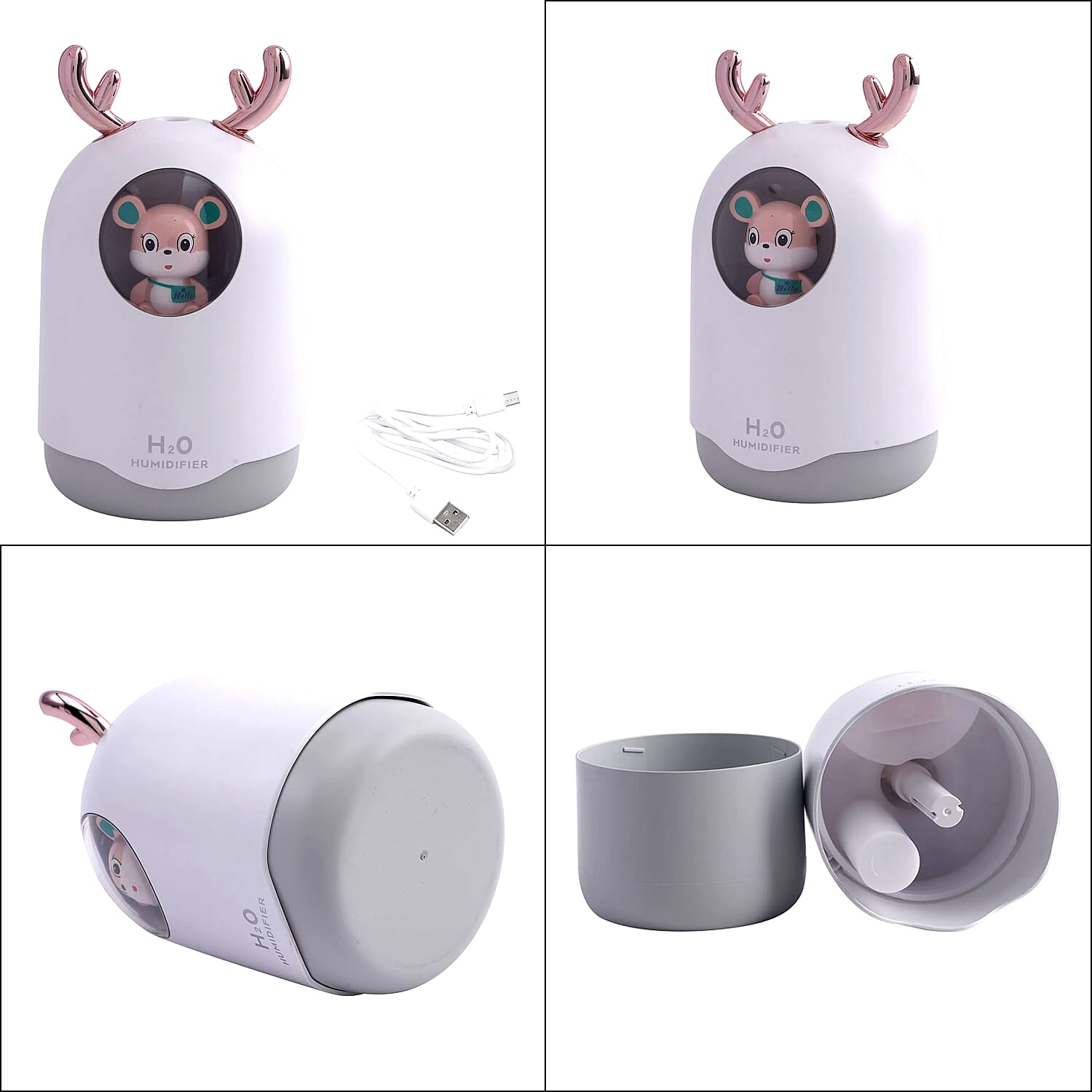 USB Mini Bear Humidifier (Size 14x9x6 Cm) - White